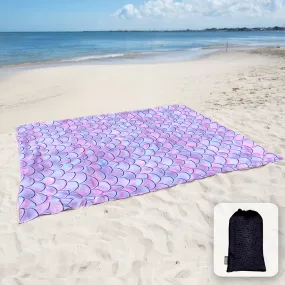 Pink&Purple Fish Scales Beach Blanket