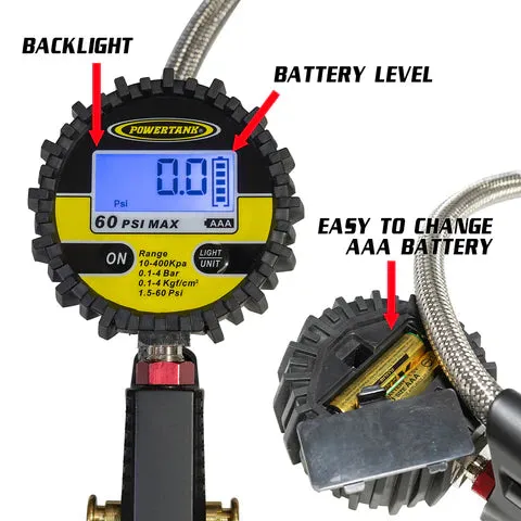 Power Tank Rubicon Safety Series 60 PSI Digital Ventoso Tire Inflator