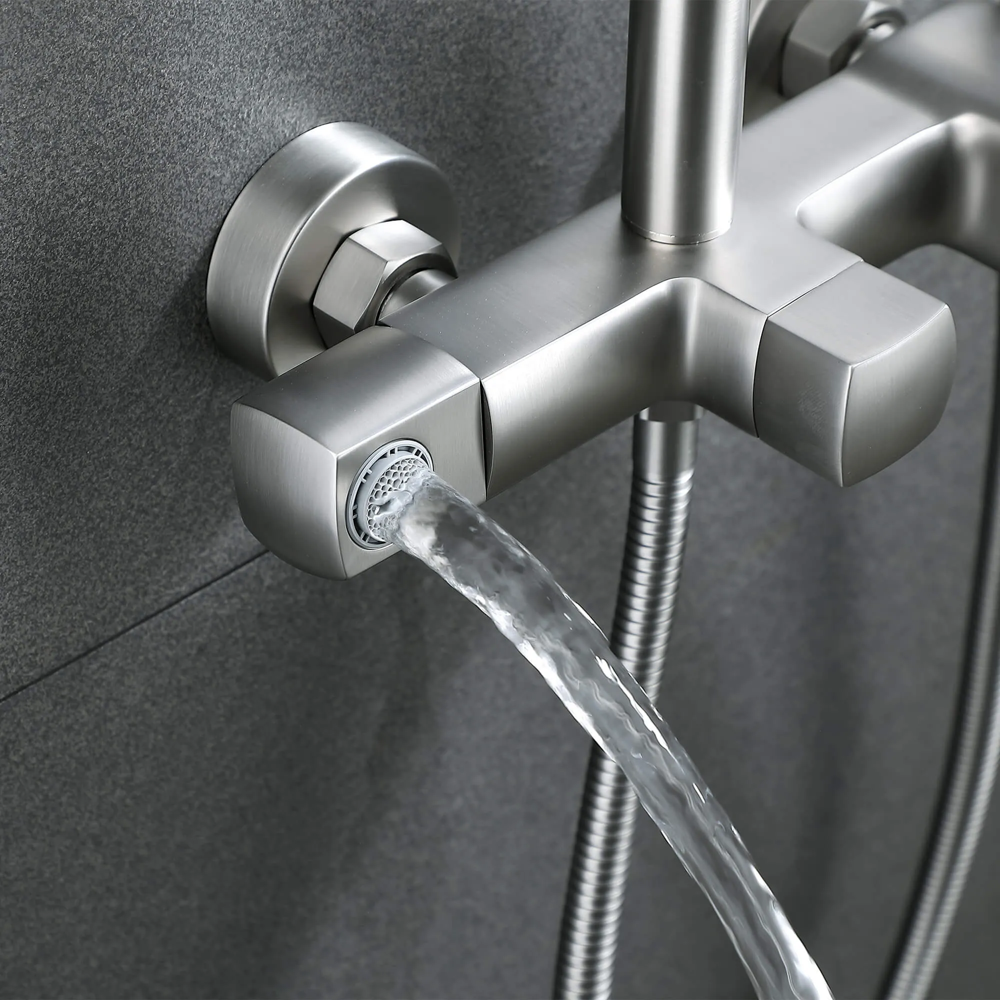 Rain Shower System with Tub Spout and High Pressure 10" Rain Shower Head RB0880