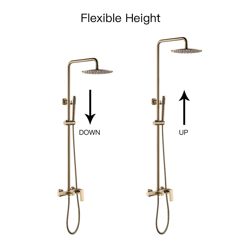 Rain Shower System with Tub Spout and High Pressure 10" Rain Shower Head RB0880
