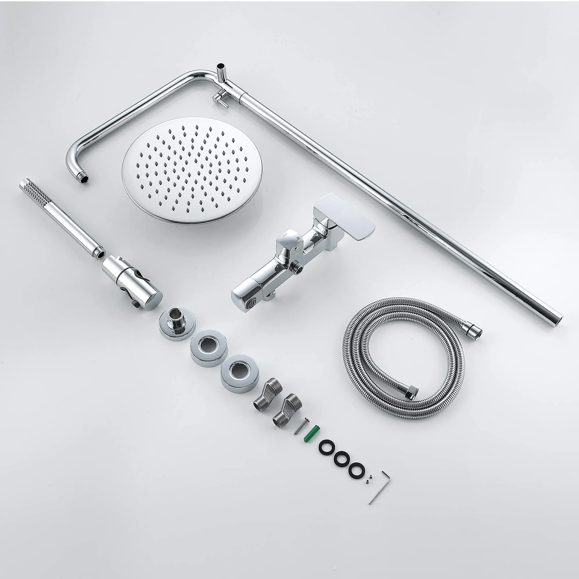 Rain Shower System with Tub Spout and High Pressure 10" Rain Shower Head RB0880