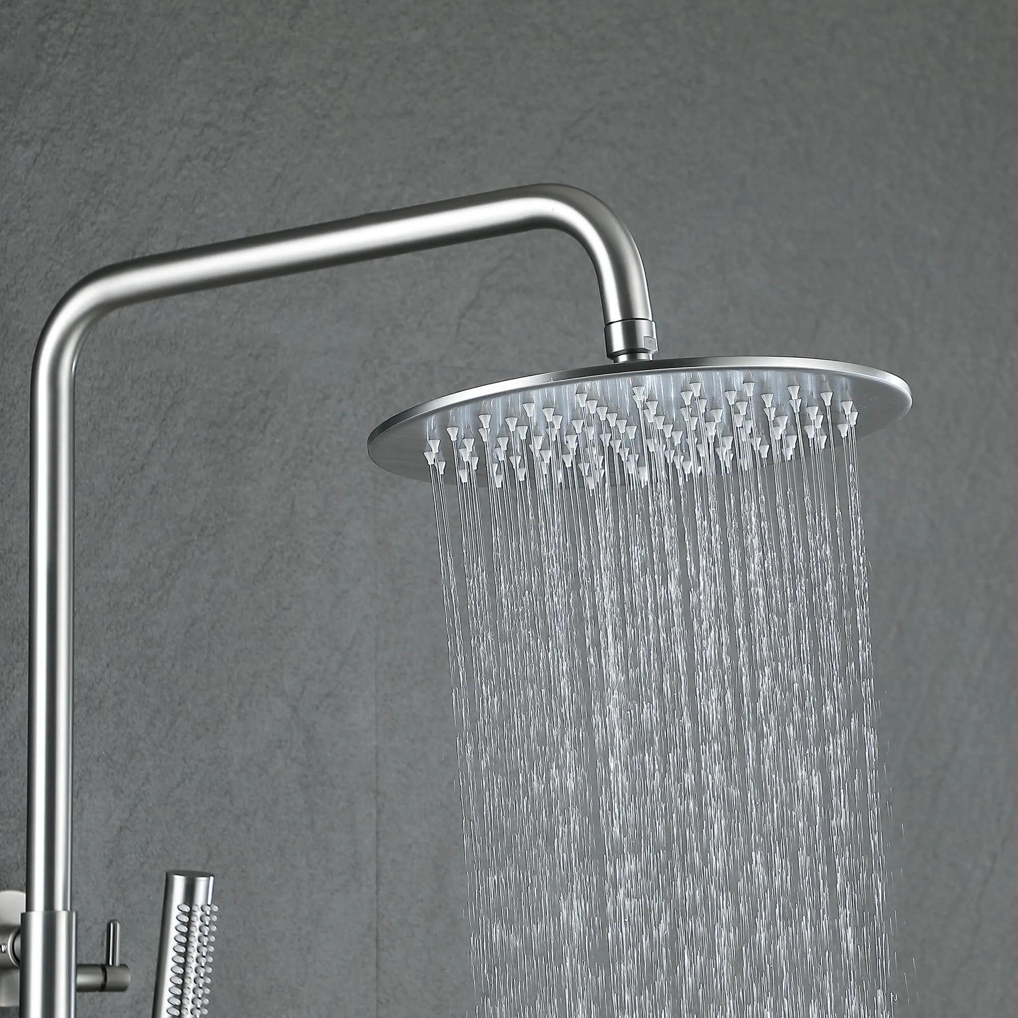 Rain Shower System with Tub Spout and High Pressure 10" Rain Shower Head RB0880