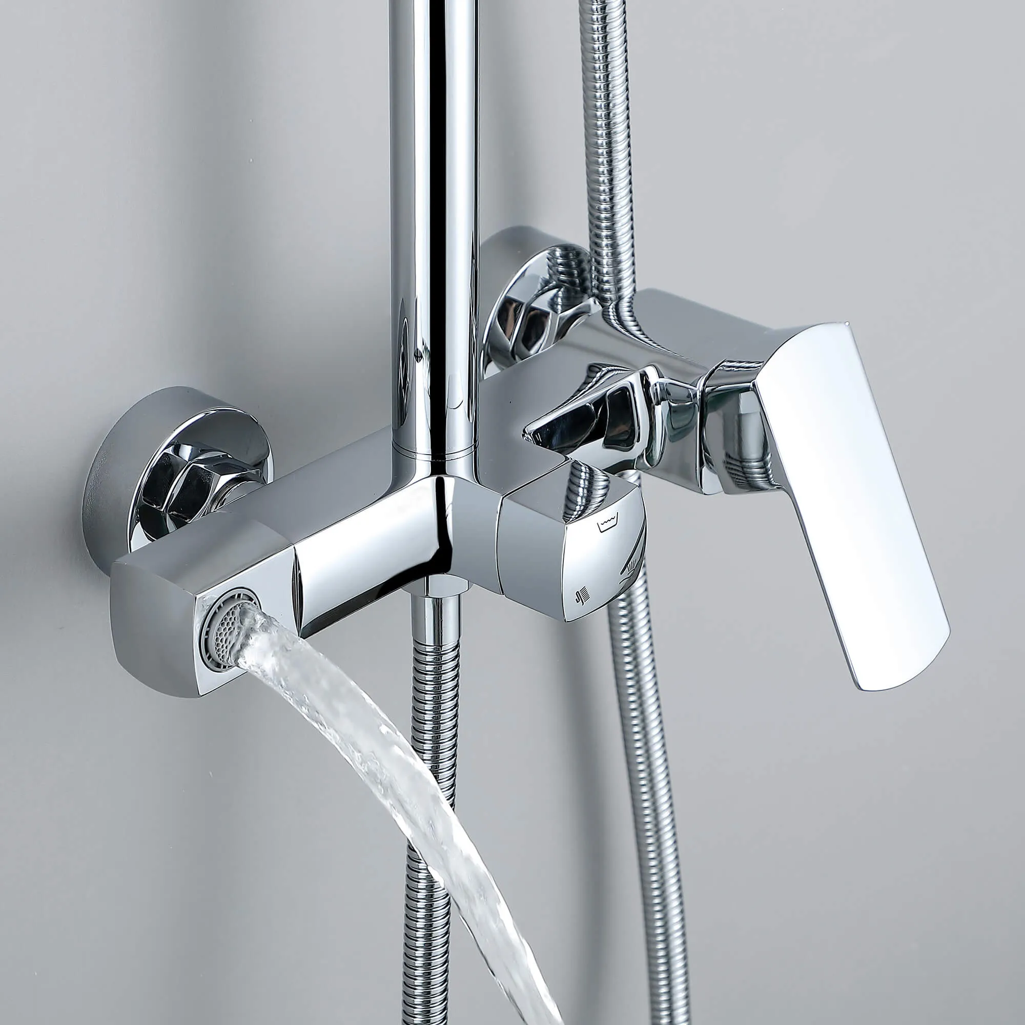 Rain Shower System with Tub Spout and High Pressure 10" Rain Shower Head RB0880