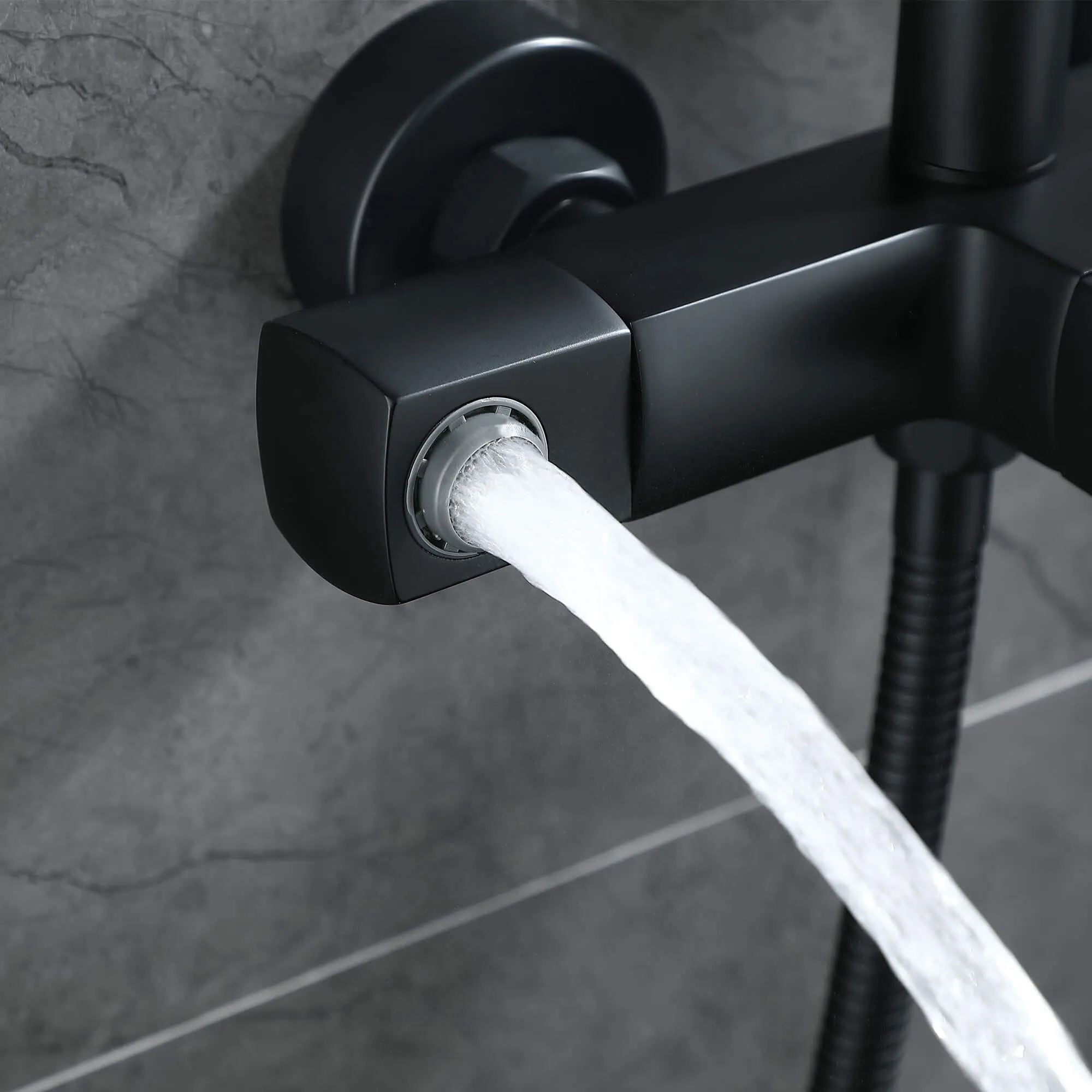 Rain Shower System with Tub Spout and High Pressure 10" Rain Shower Head RB0880