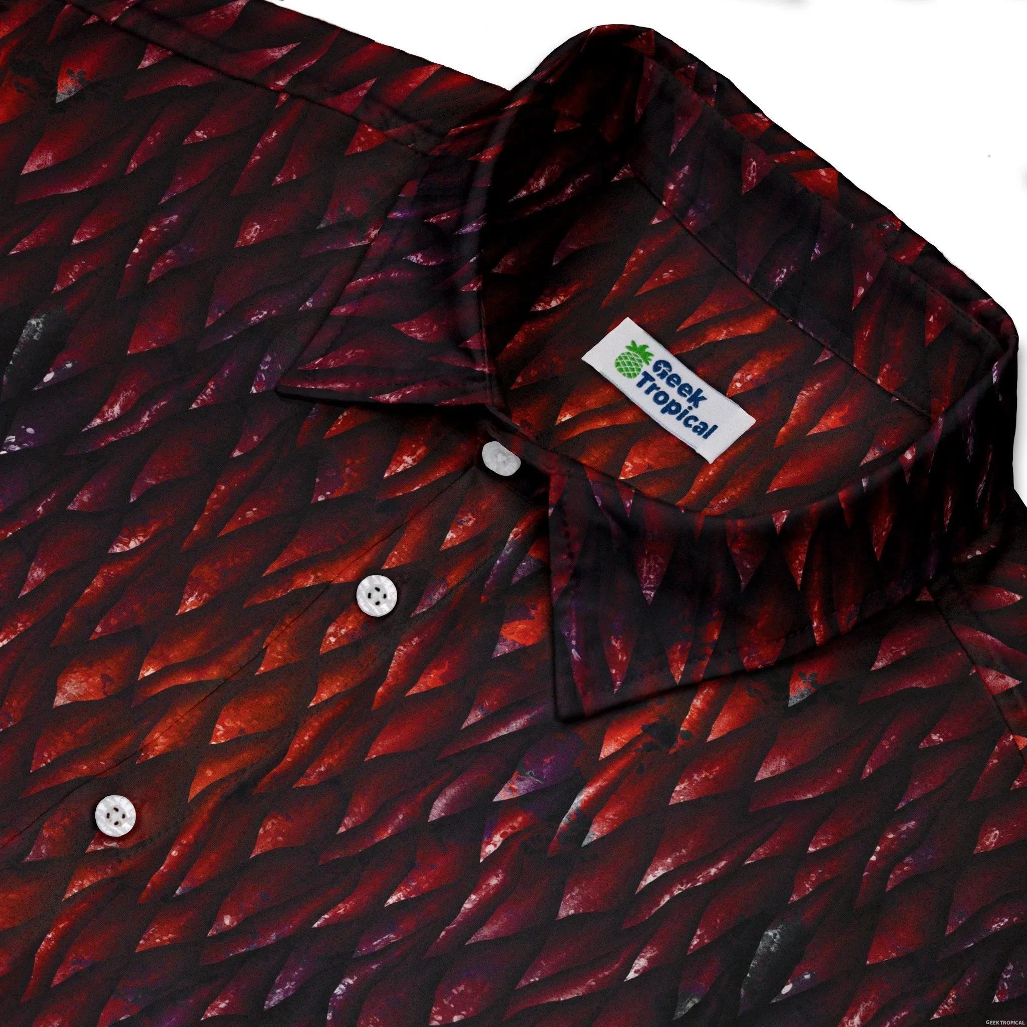 Red Dragon Scales Dnd Button Up Shirt