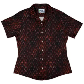 Red Dragon Scales Dnd Curvy Button Up Shirt