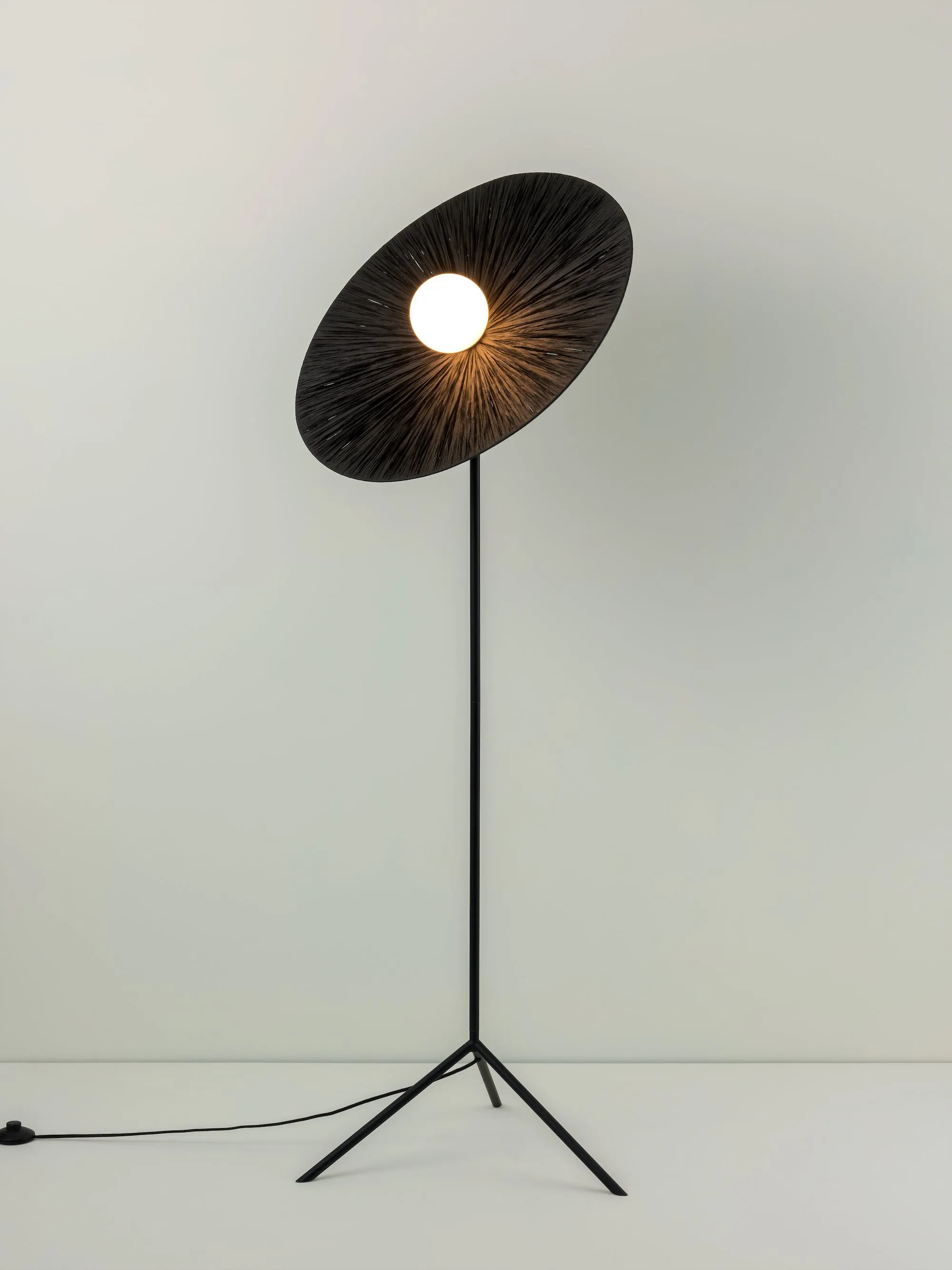 Ridotti - 1 light black raffia floor lamp