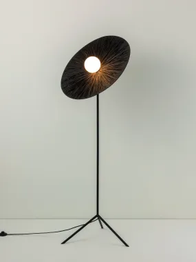 Ridotti - 1 light black raffia floor lamp