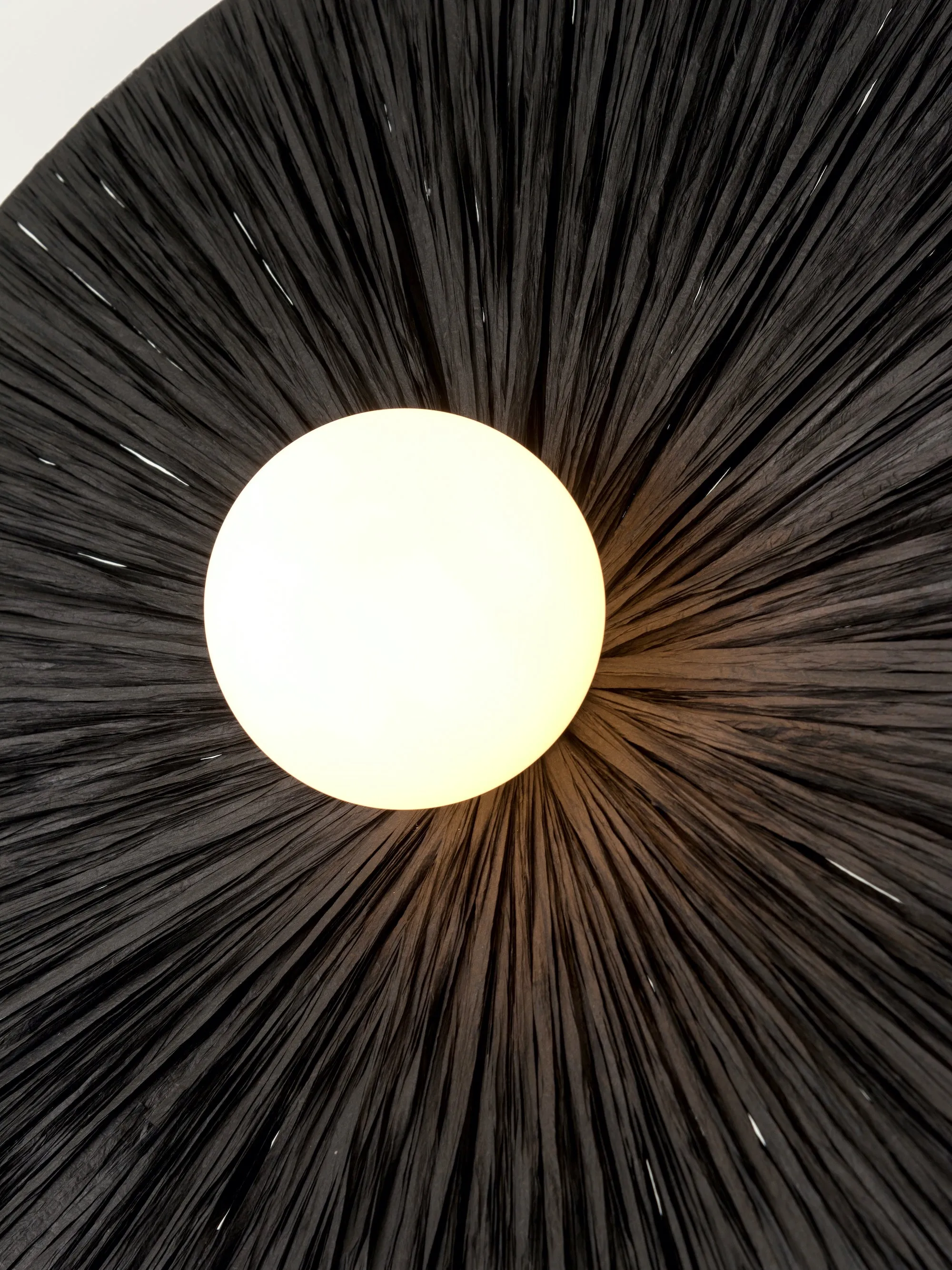 Ridotti - 1 light black raffia floor lamp