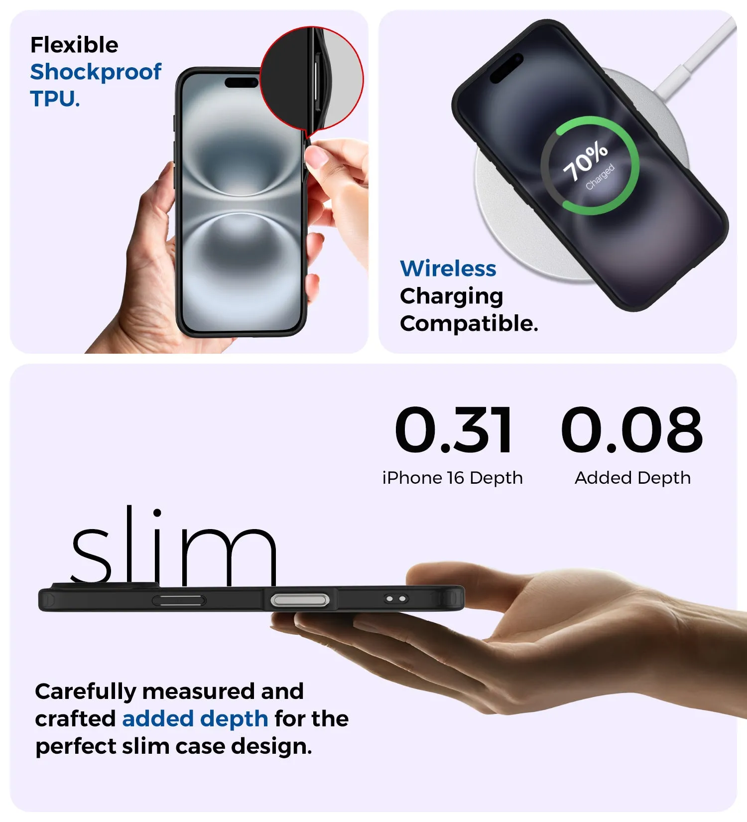 Rugged Frosted MagSnap Semi Transparent PC Shock Proof Slim Back Cover for Apple iPhone 16, 6.1 inch, Black
