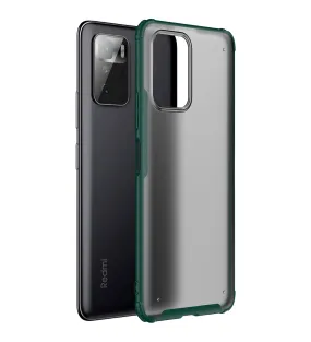 Rugged Frosted Semi Transparent PC Shock Proof Slim Back Case for Poco X3 GT, 6.6 inch, Green