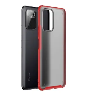 Rugged Frosted Semi Transparent PC Shock Proof Slim Back Case for Poco X3 GT, 6.6 inch, Red