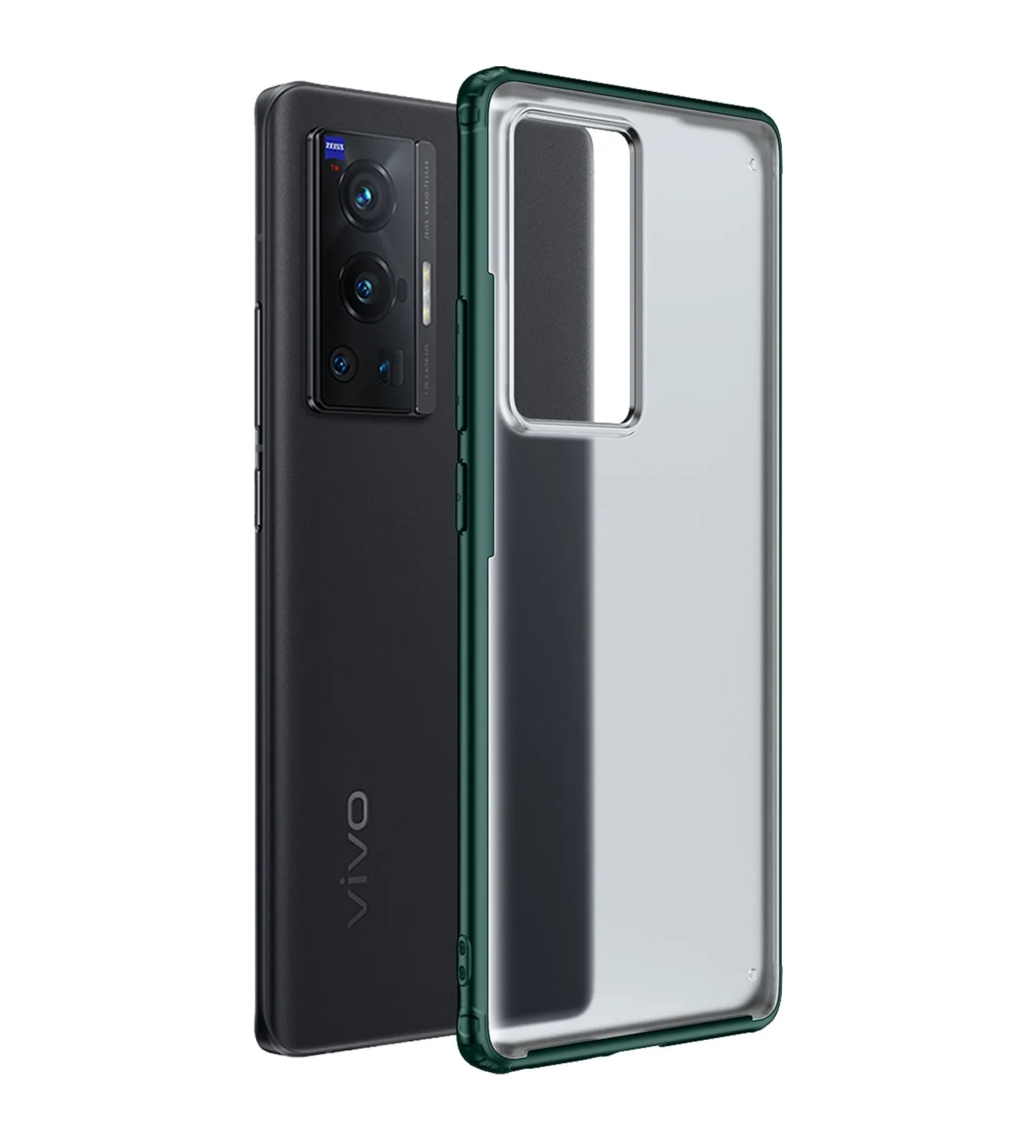 Rugged Frosted Semi Transparent PC Shock Proof Slim Back Case for Vivo X70 Pro [Not for Vivo X70 Pro Plus], 6.56 inch, Green