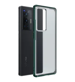 Rugged Frosted Semi Transparent PC Shock Proof Slim Back Case for Vivo X70 Pro [Not for Vivo X70 Pro Plus], 6.56 inch, Green