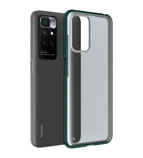 Rugged Frosted Semi Transparent PC Shock Proof Slim Back Case for Xiaomi Redmi 10 Prime, 6.5 inch, Green