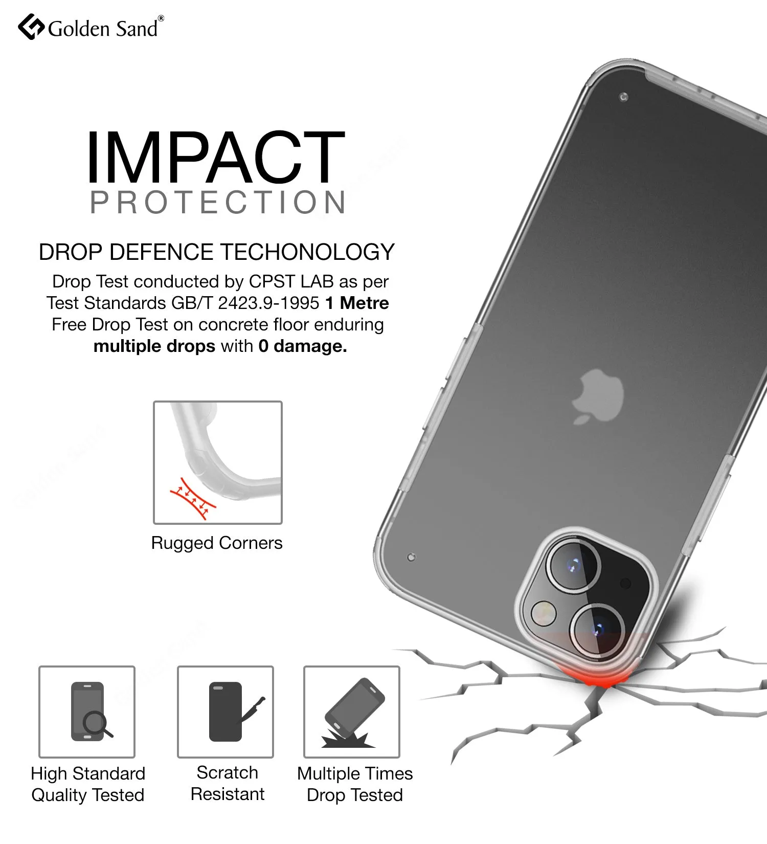 Rugged Frosted Semi Transparent PC Shock Proof Slim Back Cover for Apple iPhone 13, 6.1 inch, Translucent White