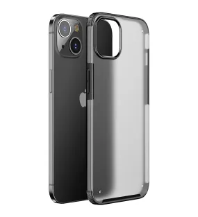 Rugged Frosted Semi Transparent PC Shock Proof Slim Back Cover for Apple iPhone 13 Mini, 5.4 inch, Black