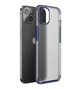 Rugged Frosted Semi Transparent PC Shock Proof Slim Back Cover for Apple iPhone 13 Mini, 5.4 inch, Blue