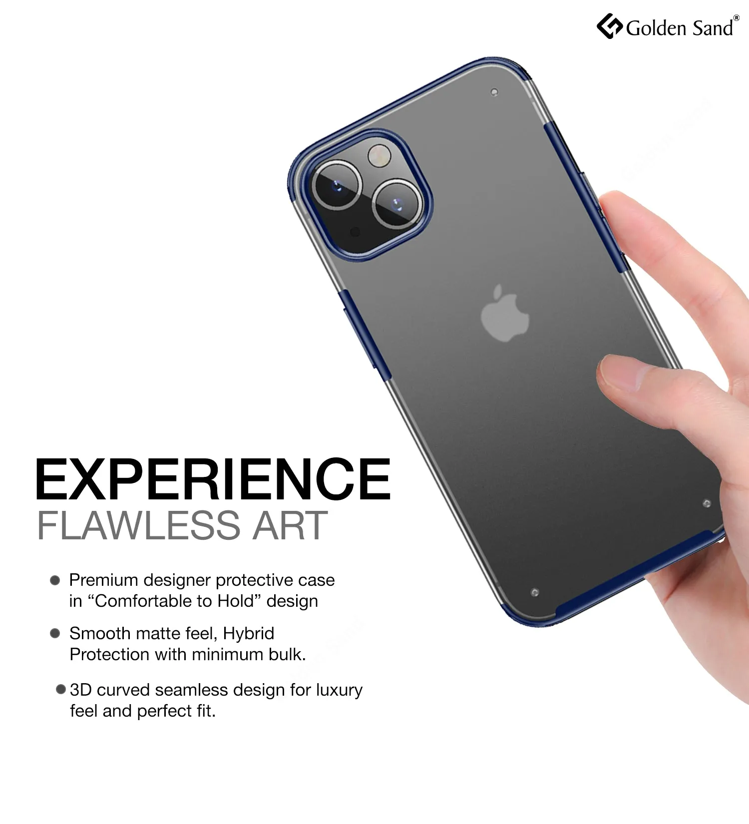 Rugged Frosted Semi Transparent PC Shock Proof Slim Back Cover for Apple iPhone 13 Mini, 5.4 inch, Blue