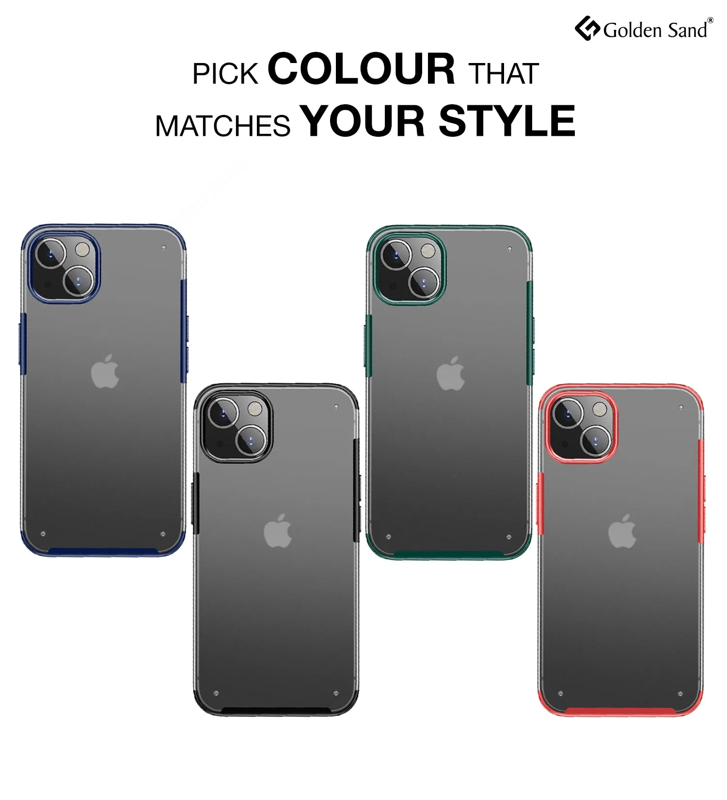 Rugged Frosted Semi Transparent PC Shock Proof Slim Back Cover for Apple iPhone 13 Mini, 5.4 inch, Blue