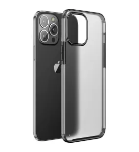 Rugged Frosted Semi Transparent PC Shock Proof Slim Back Cover for Apple iPhone 13 Pro, 6.1 inch, Black
