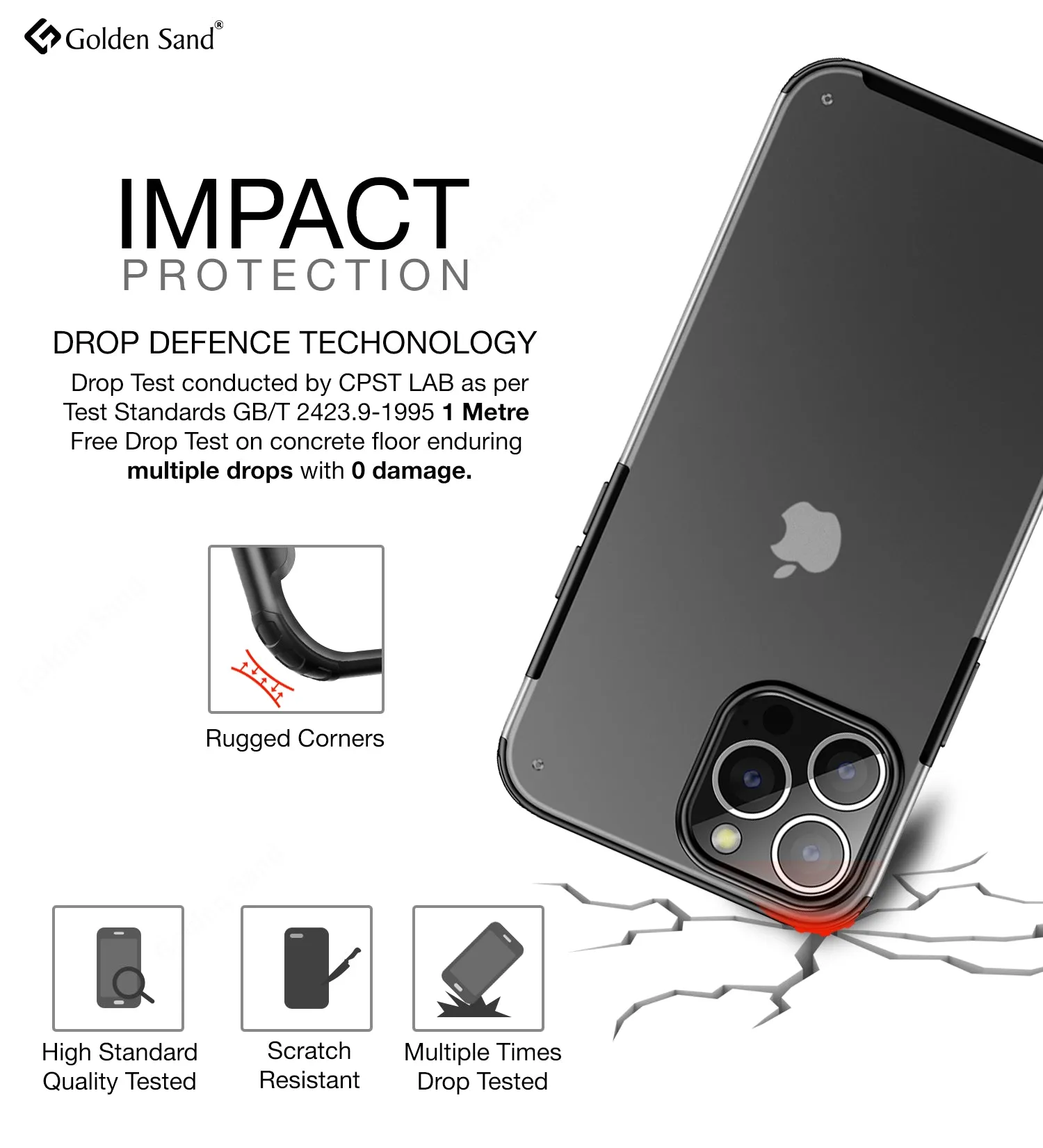 Rugged Frosted Semi Transparent PC Shock Proof Slim Back Cover for Apple iPhone 13 Pro, 6.1 inch, Black