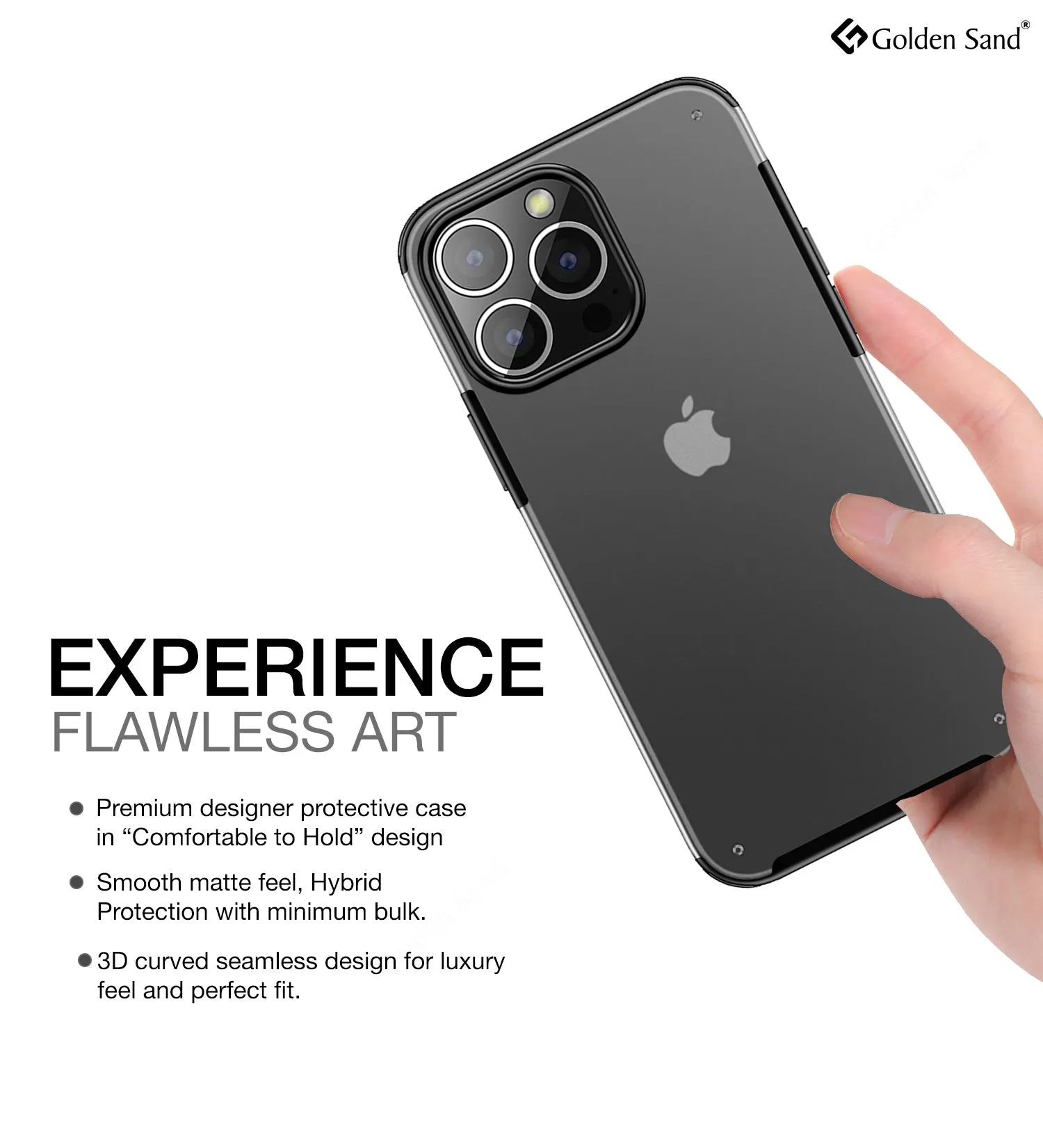 Rugged Frosted Semi Transparent PC Shock Proof Slim Back Cover for Apple iPhone 14 Pro, 6.1 inch, Black