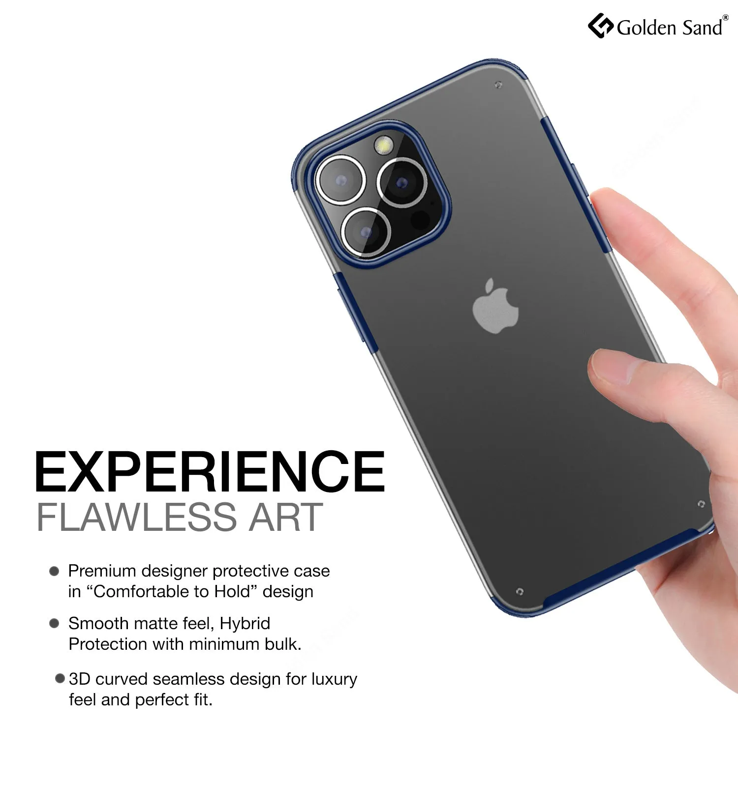 Rugged Frosted Semi Transparent PC Shock Proof Slim Back Cover for Apple iPhone 14 Pro Max, 6.7 inch, Blue