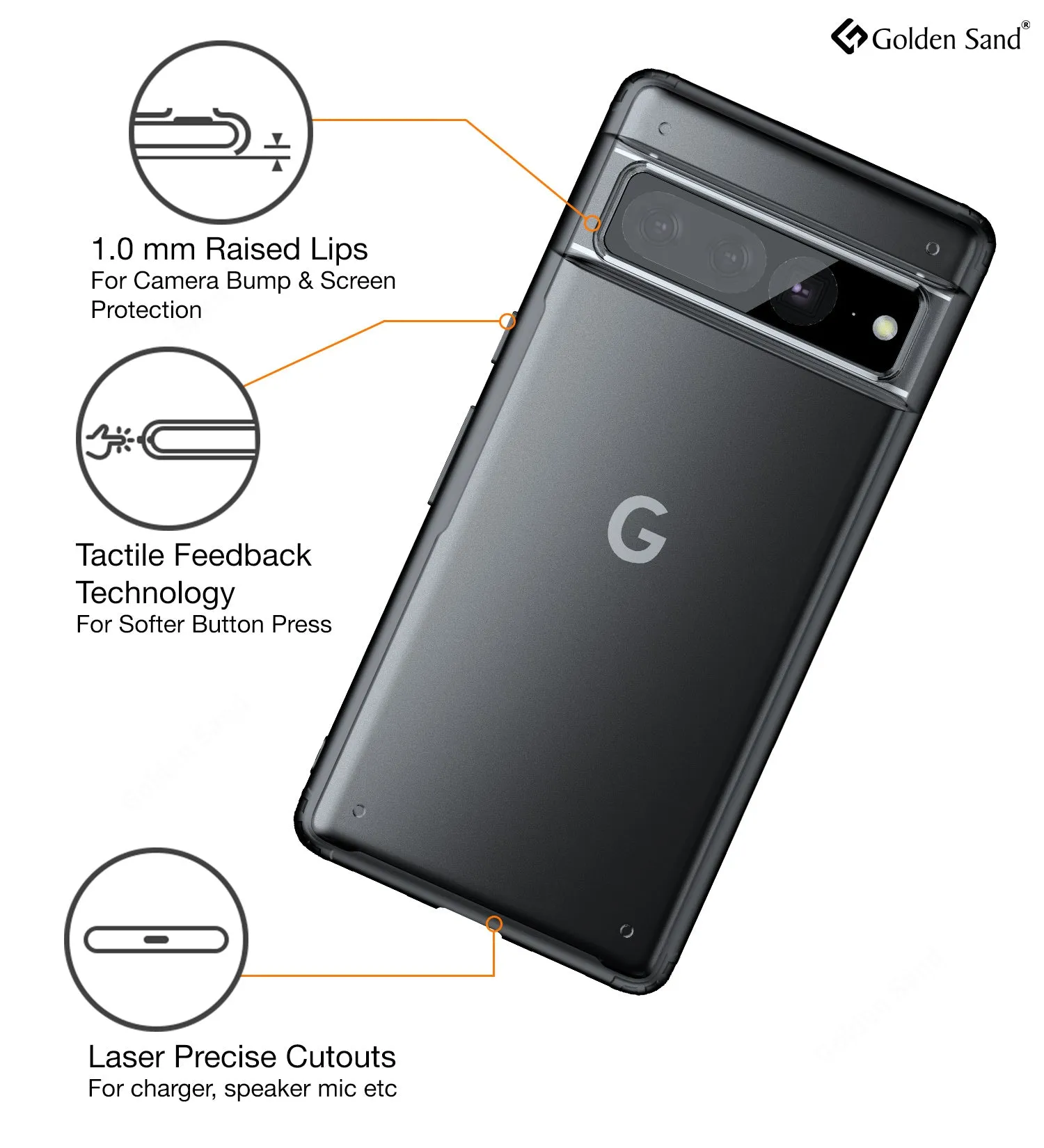 Rugged Frosted Semi Transparent PC Shock Proof Slim Back Cover for Google Pixel 7 Pro 5G, 6.7 inch, Black