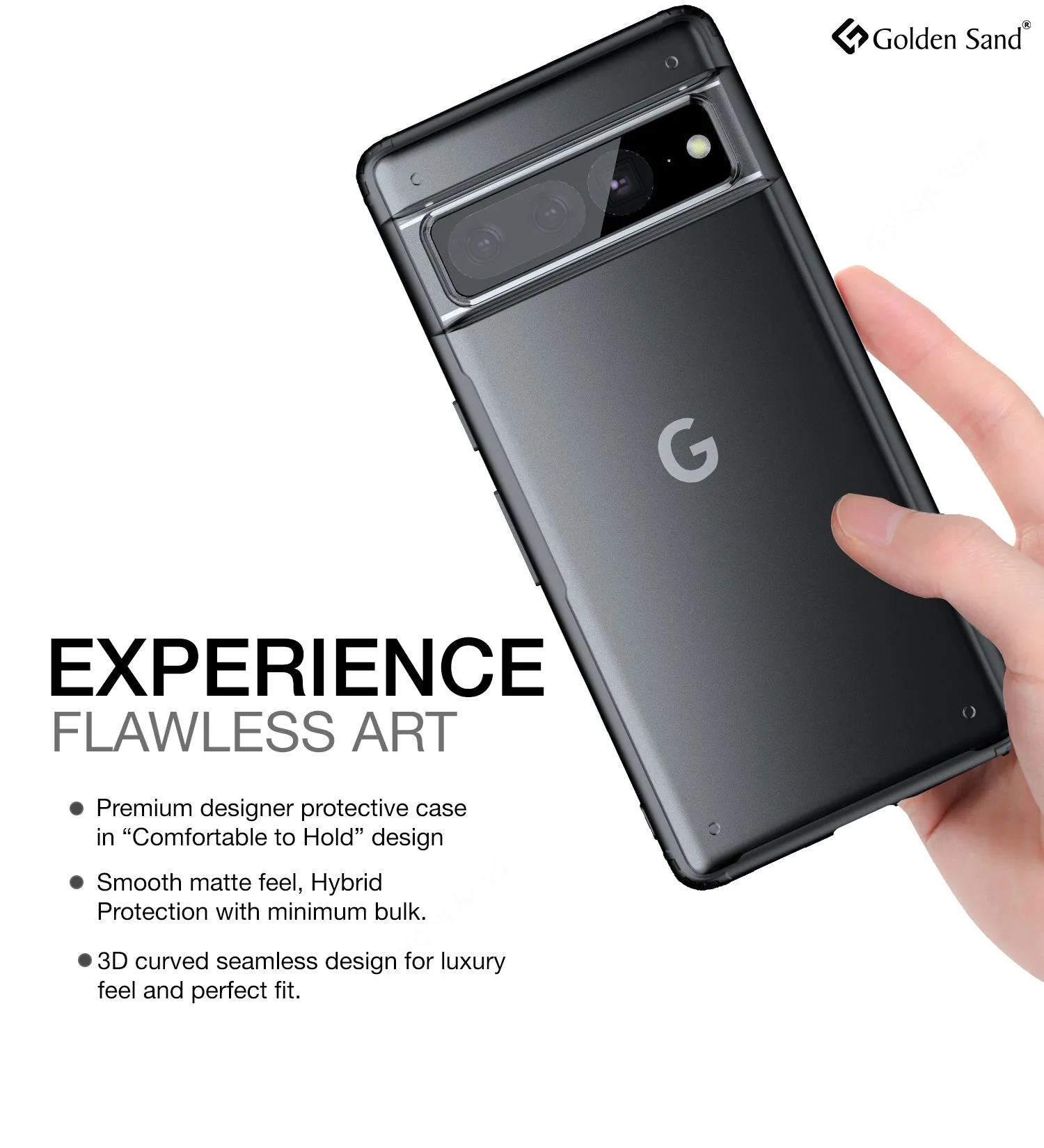 Rugged Frosted Semi Transparent PC Shock Proof Slim Back Cover for Google Pixel 7 Pro 5G, 6.7 inch, Black