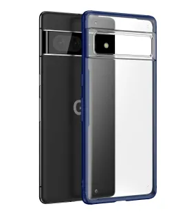 Rugged Frosted Semi Transparent PC Shock Proof Slim Back Cover for Google Pixel 7 Pro 5G, 6.7 inch, Blue