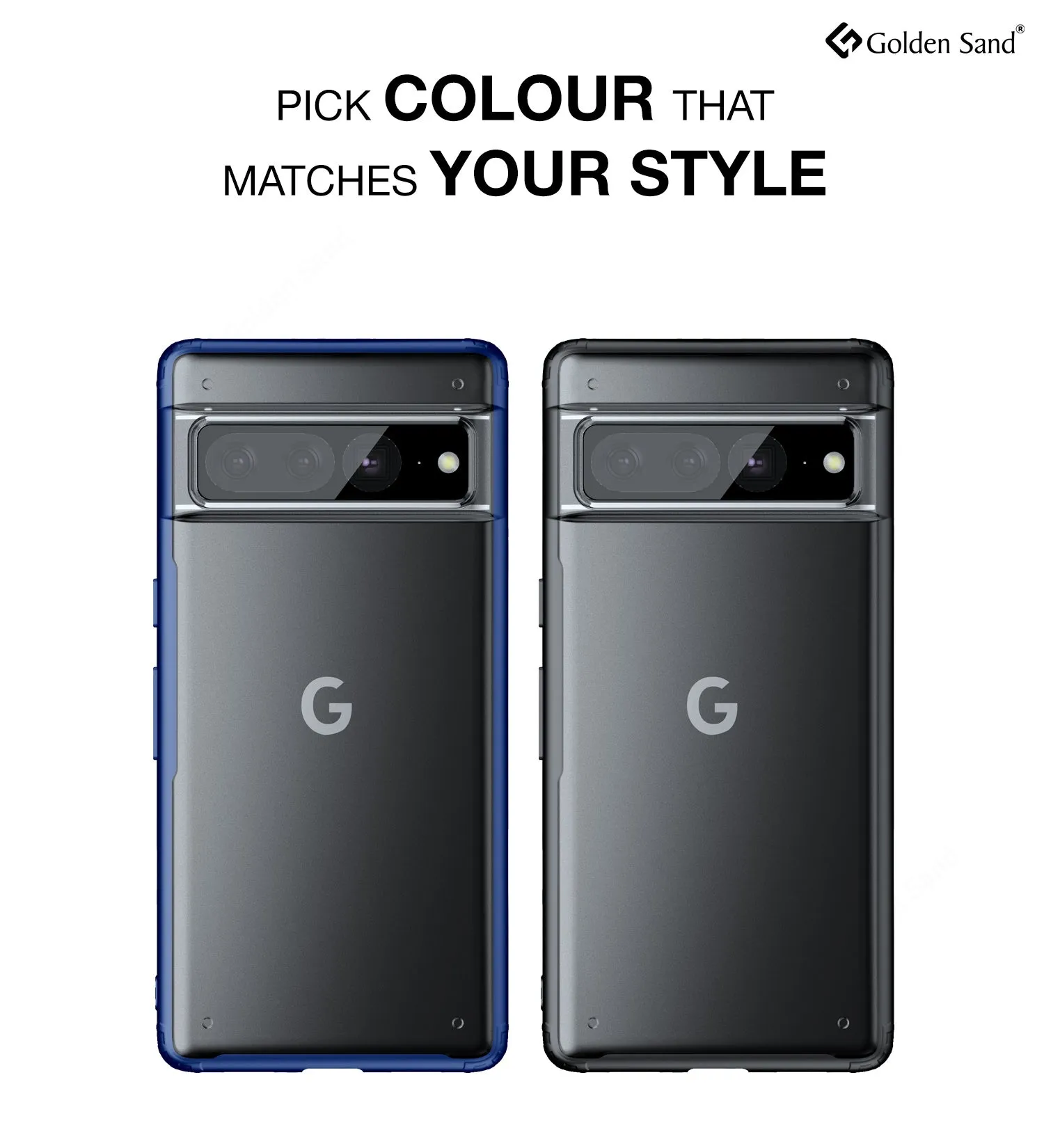 Rugged Frosted Semi Transparent PC Shock Proof Slim Back Cover for Google Pixel 7 Pro 5G, 6.7 inch, Blue