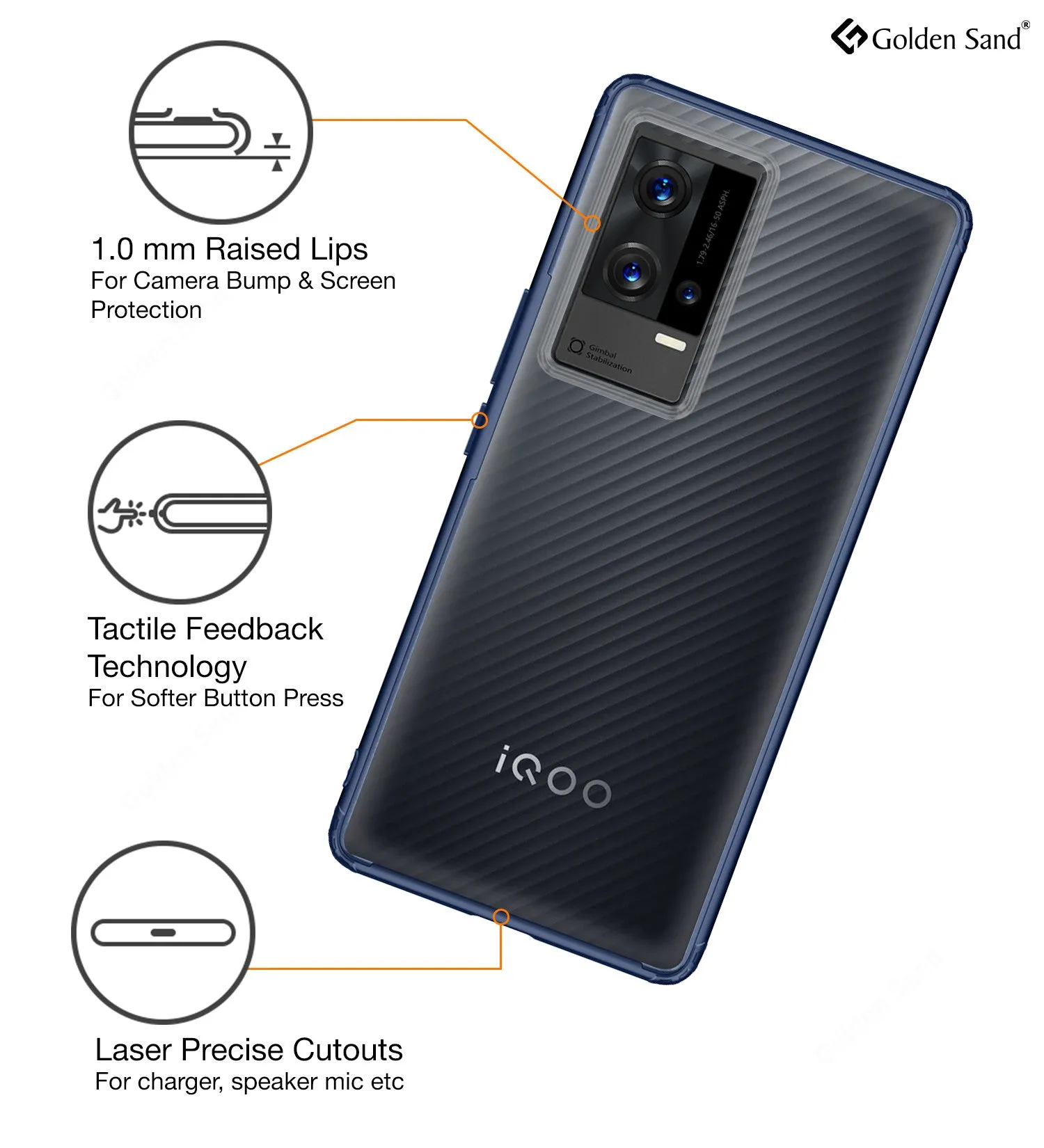 Rugged Frosted Semi Transparent PC Shock Proof Slim Back Cover for iQOO 9 5G, 6.56 inch, Blue