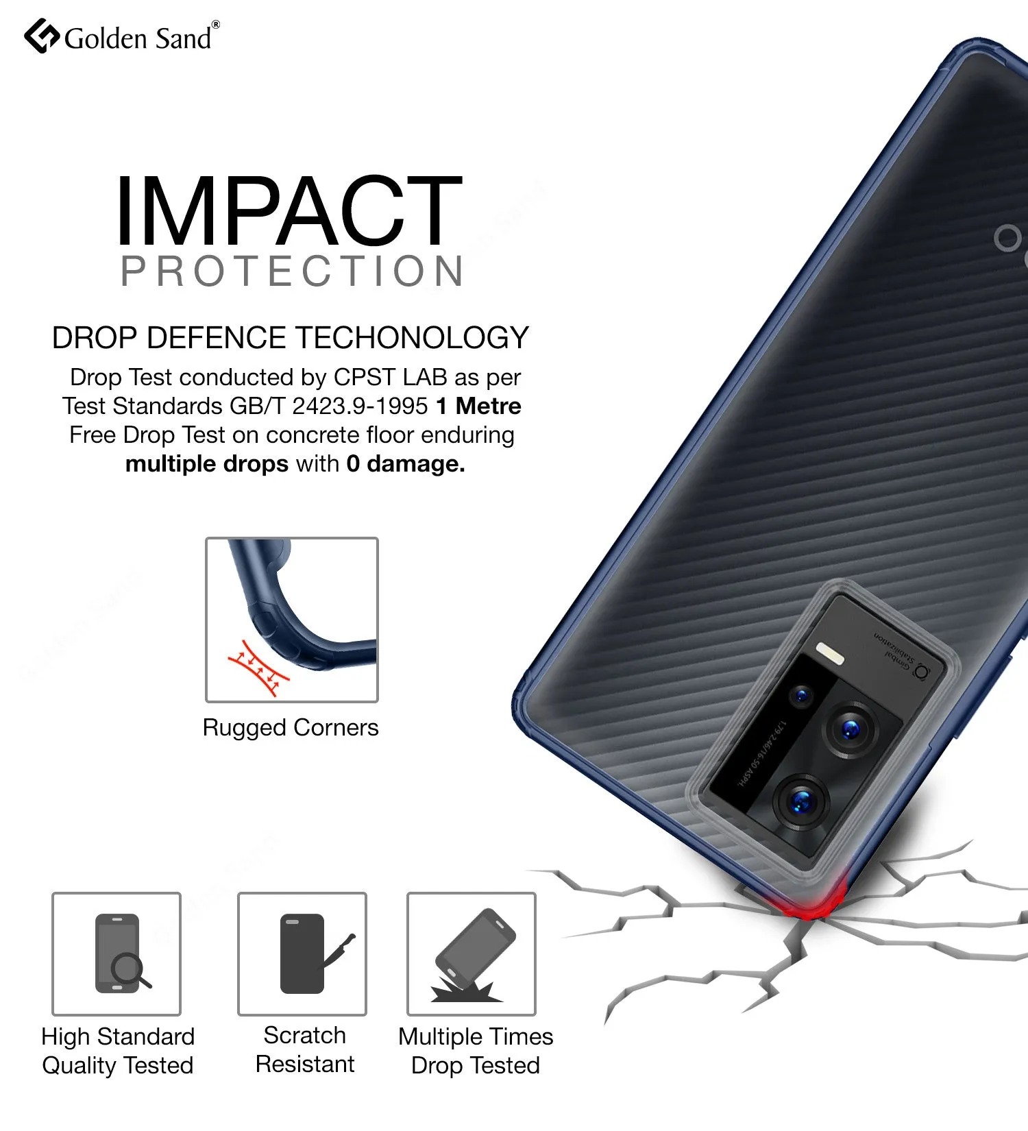 Rugged Frosted Semi Transparent PC Shock Proof Slim Back Cover for iQOO 9 5G, 6.56 inch, Blue