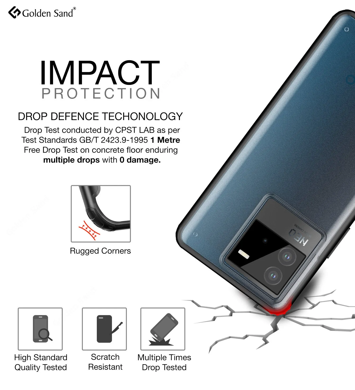 Rugged Frosted Semi Transparent PC Shock Proof Slim Back Cover for iQOO Neo 6 5G, 6.62 inch, Black