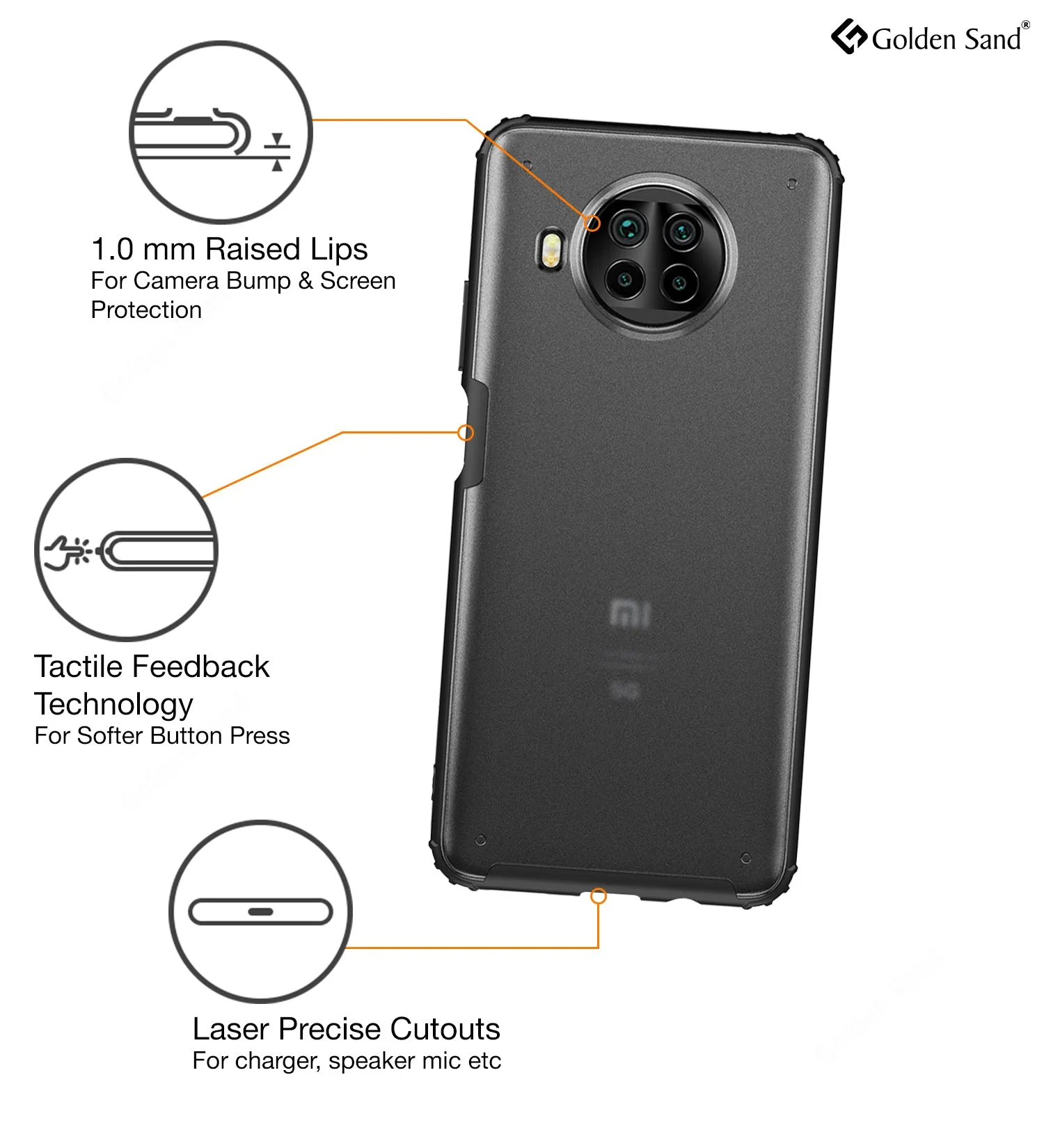 Rugged Frosted Semi Transparent PC Shock Proof Slim Back Cover for Mi 10i 5G, 6.67 inch, Black