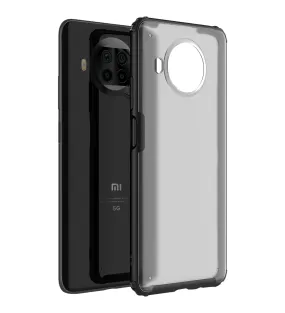 Rugged Frosted Semi Transparent PC Shock Proof Slim Back Cover for Mi 10i 5G, 6.67 inch, Black