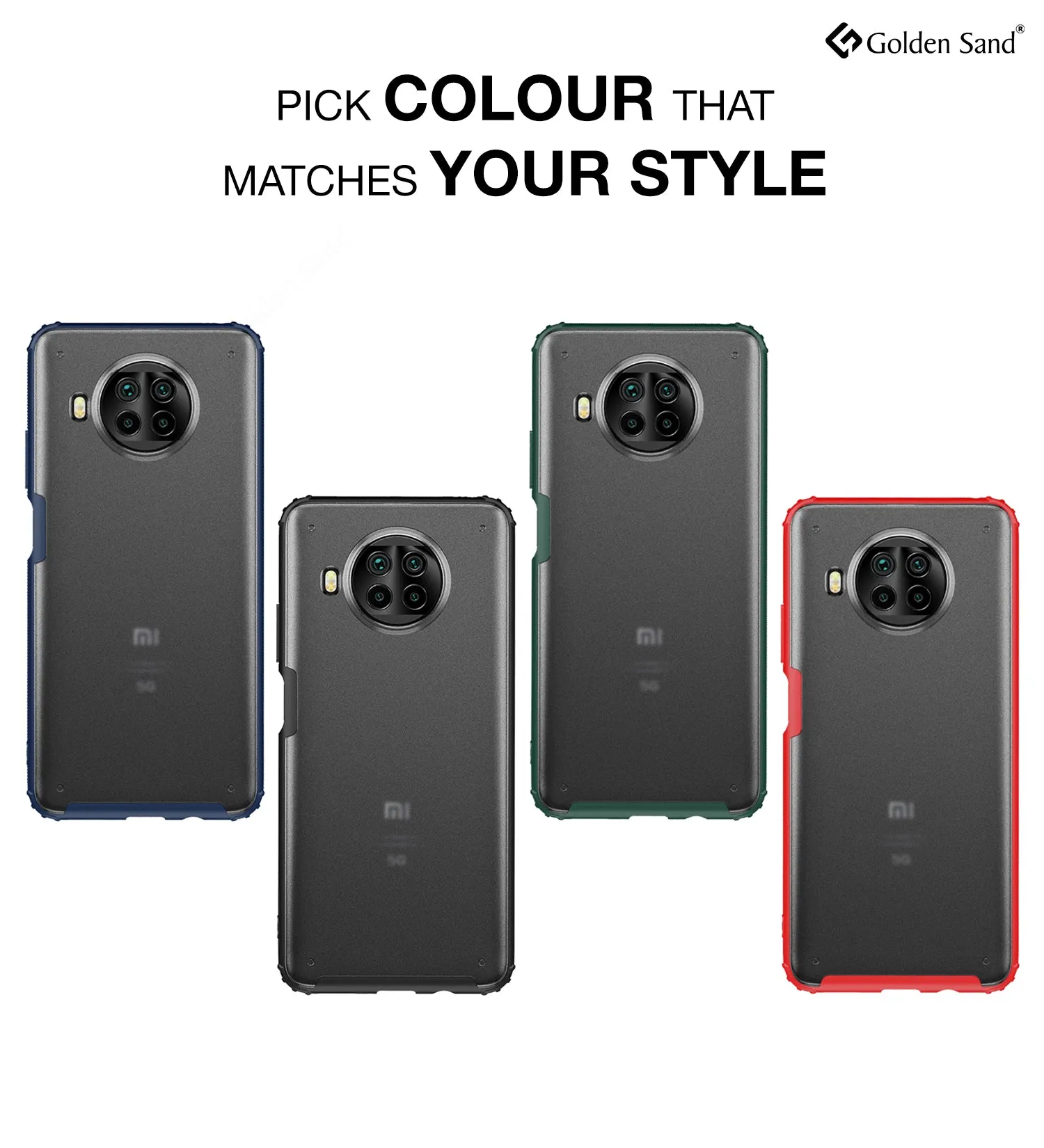 Rugged Frosted Semi Transparent PC Shock Proof Slim Back Cover for Mi 10i 5G, 6.67 inch, Black