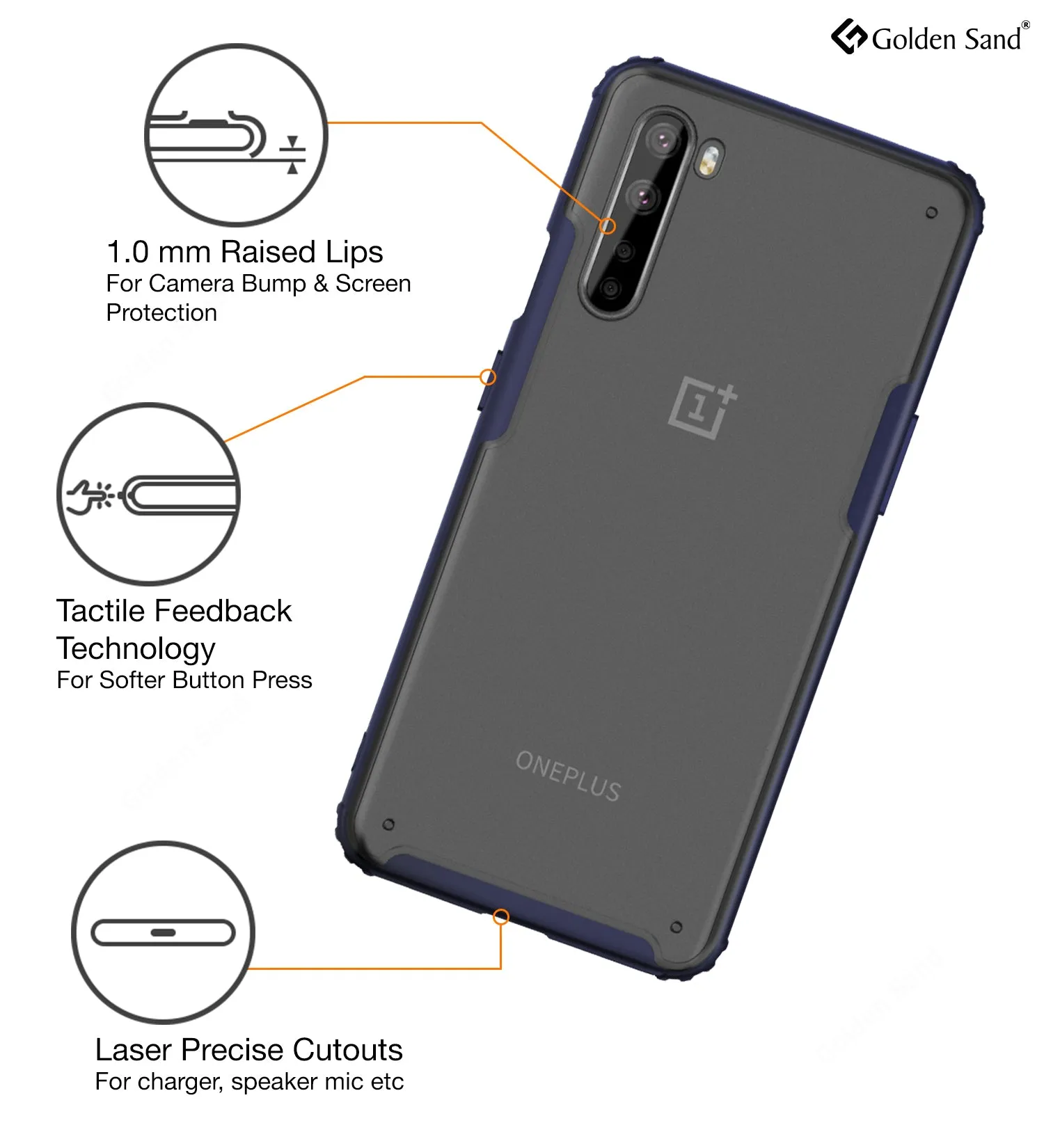 Rugged Frosted Semi Transparent PC Shock Proof Slim Back Cover for One Plus Nord (1  Nord), Blue