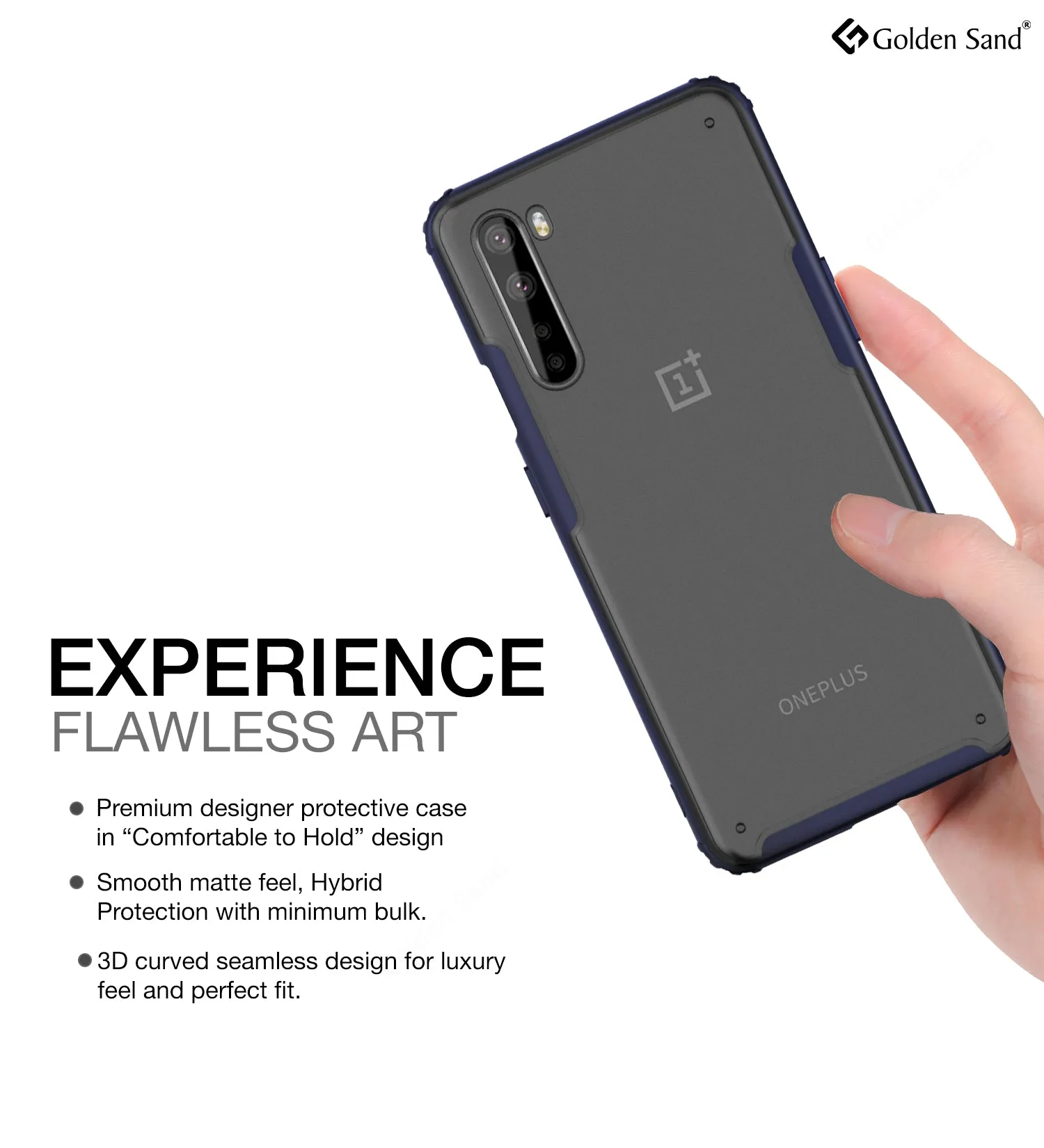 Rugged Frosted Semi Transparent PC Shock Proof Slim Back Cover for One Plus Nord (1  Nord), Blue
