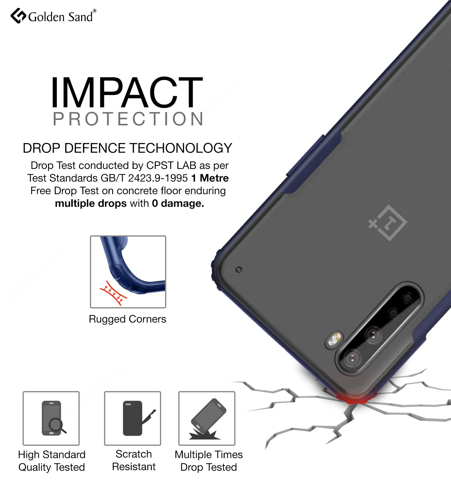 Rugged Frosted Semi Transparent PC Shock Proof Slim Back Cover for One Plus Nord (1  Nord), Blue