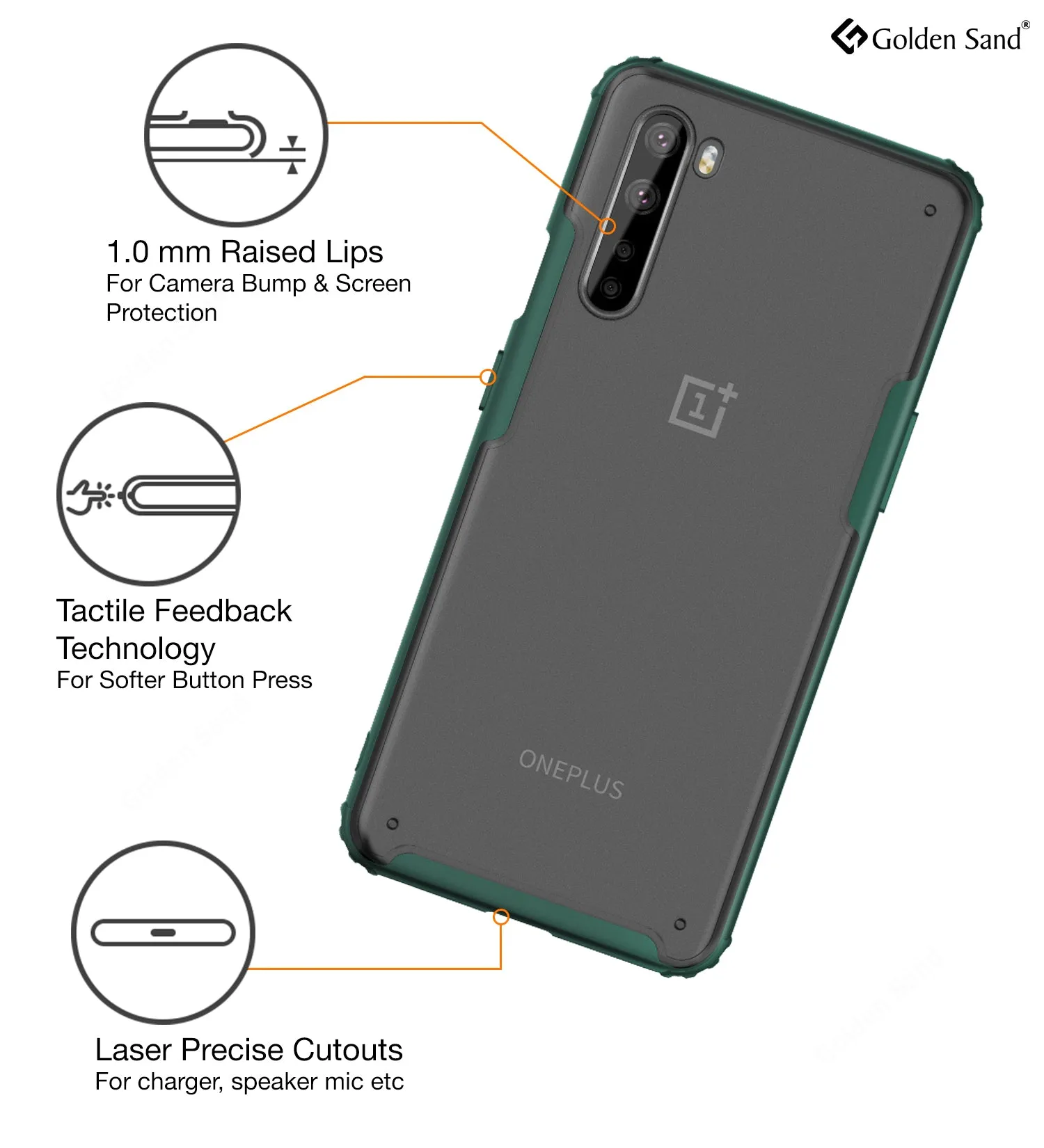 Rugged Frosted Semi Transparent PC Shock Proof Slim Back Cover for One Plus Nord (1  Nord), Green