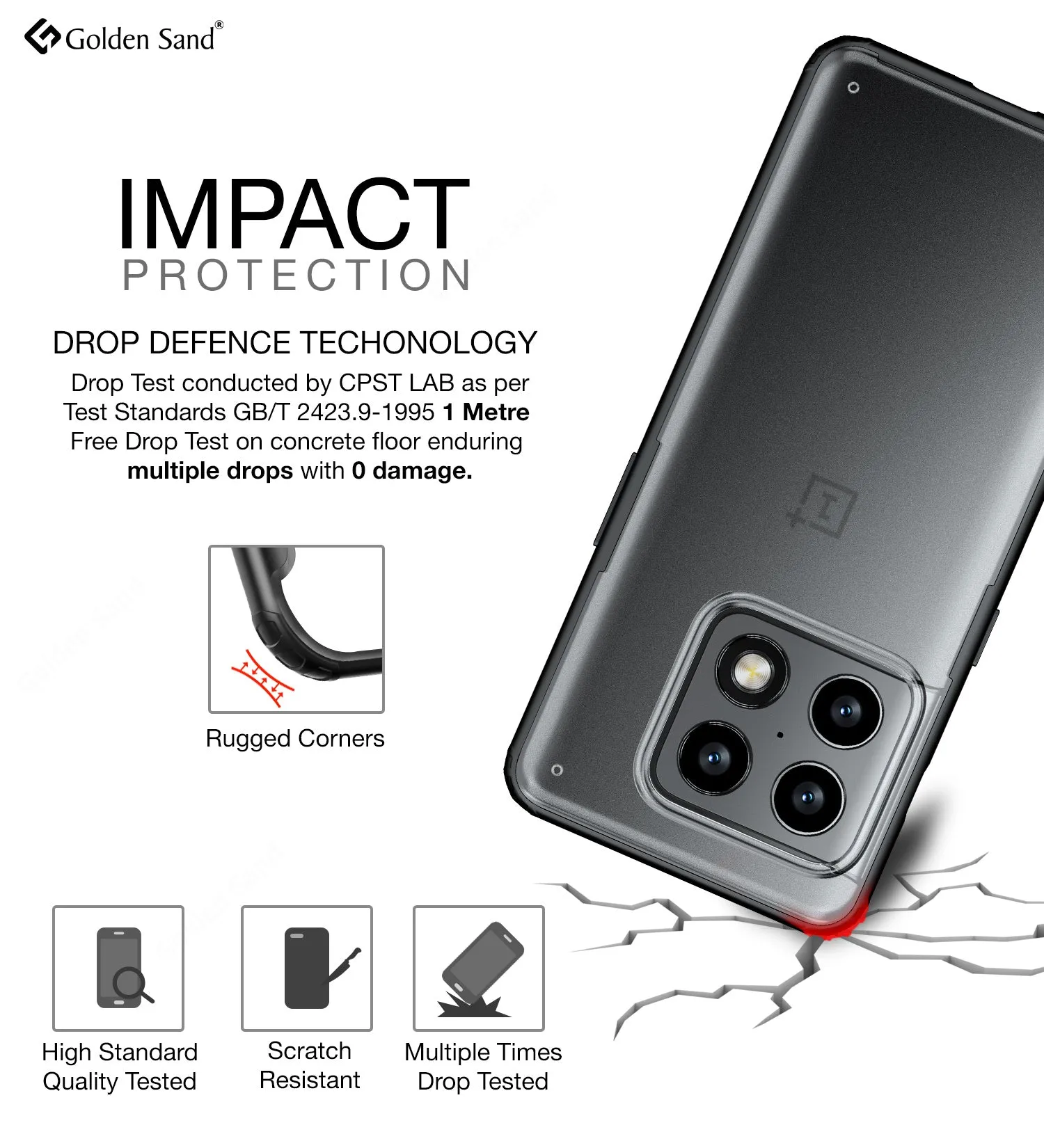 Rugged Frosted Semi Transparent PC Shock Proof Slim Back Cover for OnePlus 10 Pro 5G, 6.7 inch, Black
