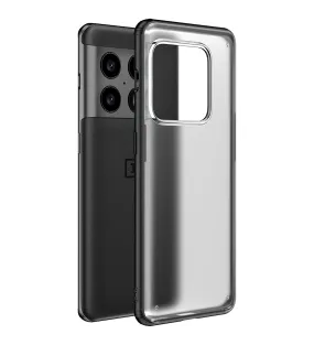 Rugged Frosted Semi Transparent PC Shock Proof Slim Back Cover for OnePlus 10 Pro 5G, 6.7 inch, Black