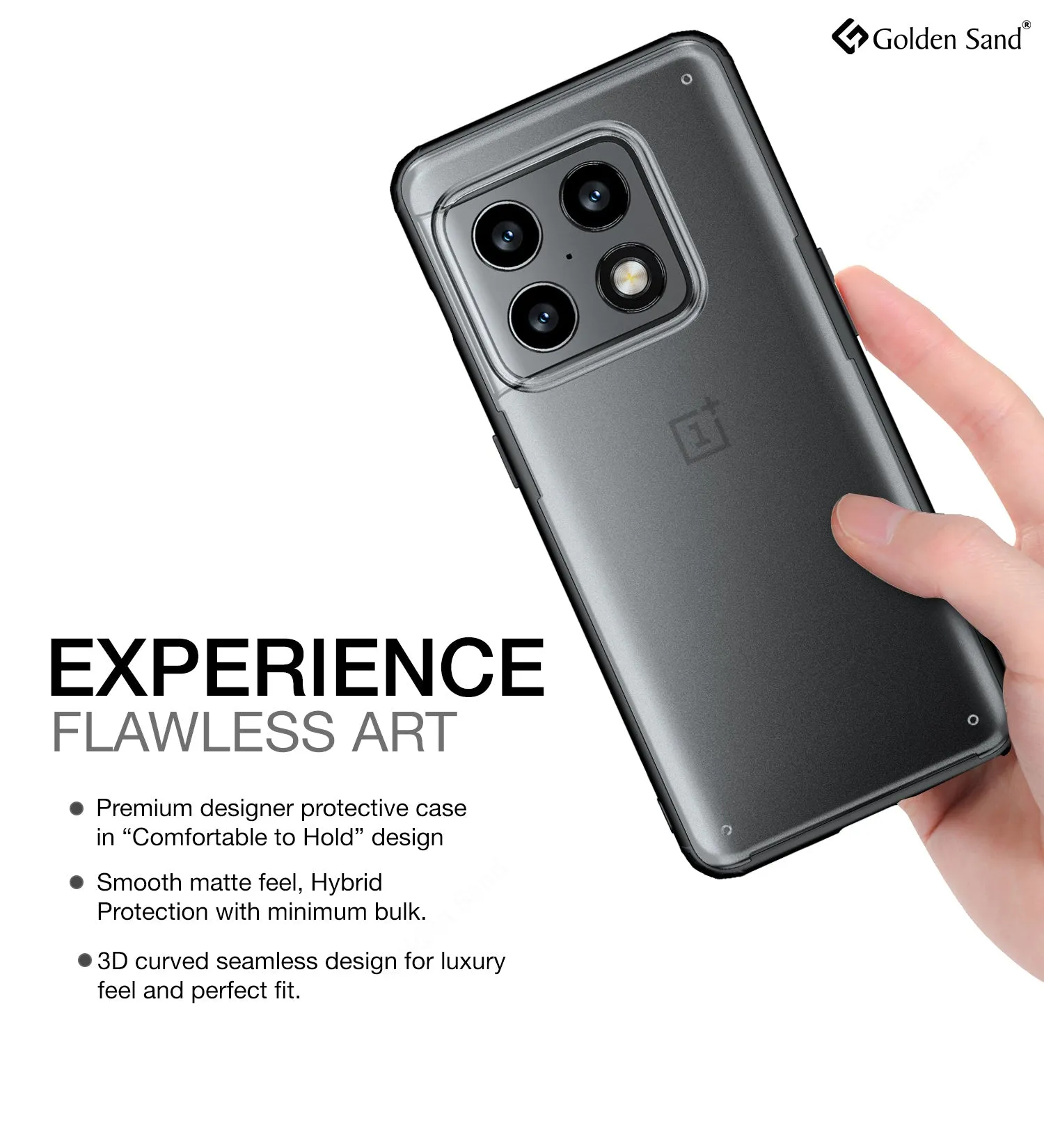Rugged Frosted Semi Transparent PC Shock Proof Slim Back Cover for OnePlus 10 Pro 5G, 6.7 inch, Black