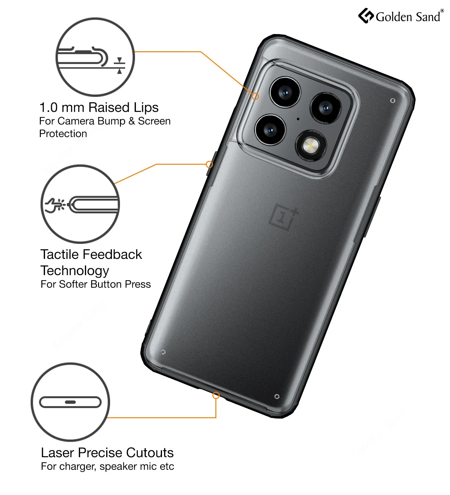 Rugged Frosted Semi Transparent PC Shock Proof Slim Back Cover for OnePlus 10 Pro 5G, 6.7 inch, Black