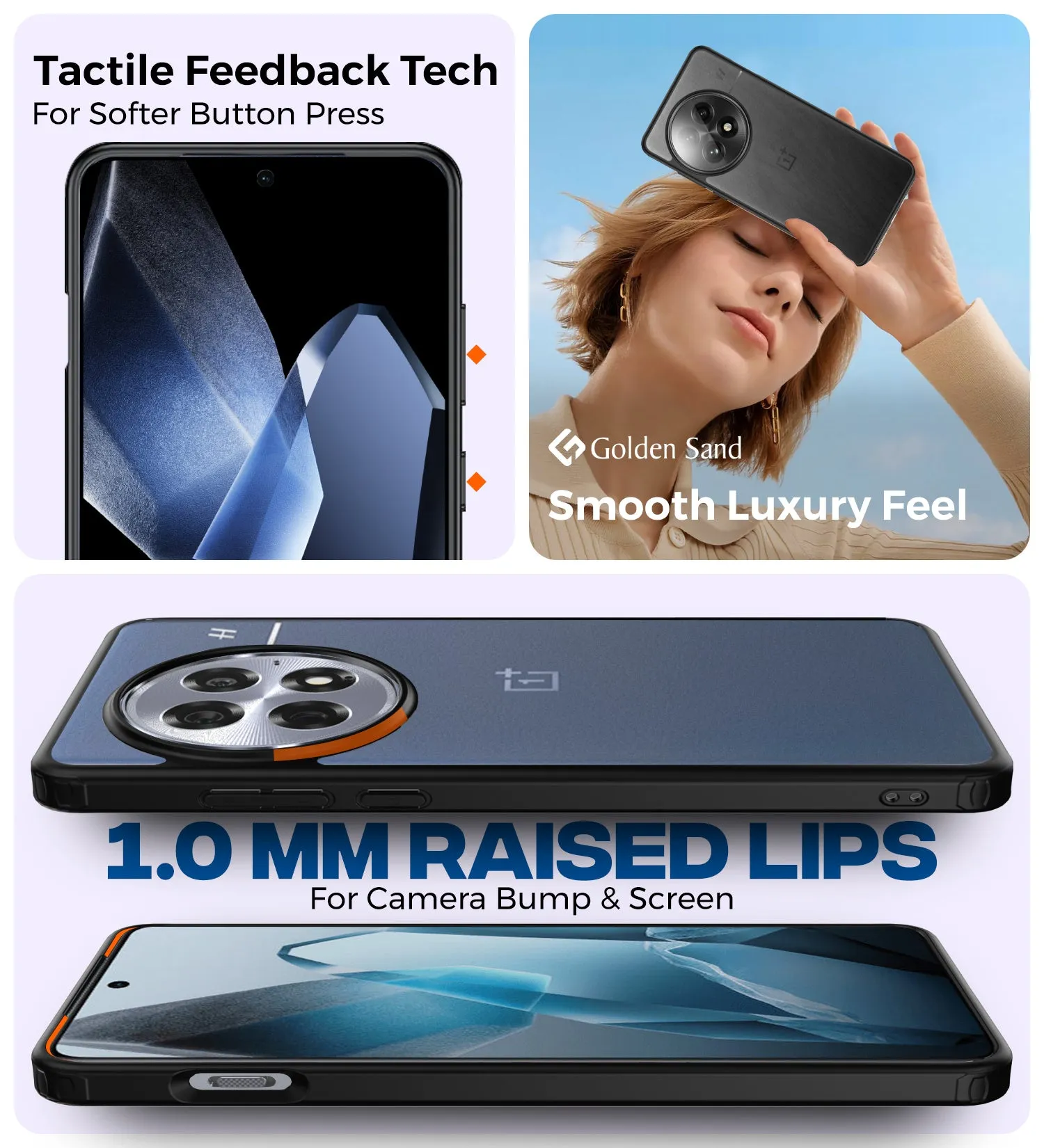 Rugged Frosted Semi Transparent PC Shock Proof Slim Back Cover for OnePlus 13 5G, 6.82 inch, Black