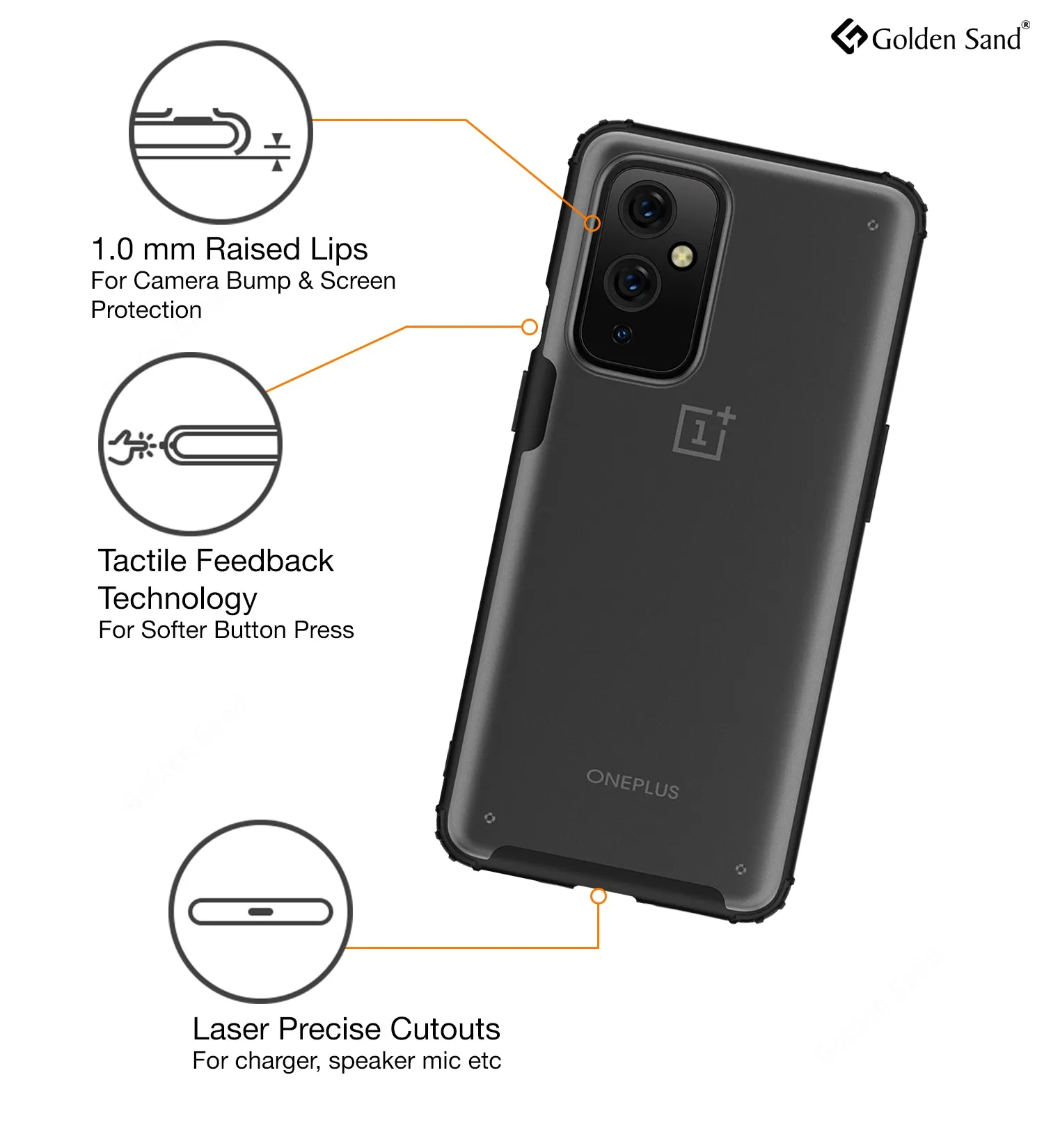 Rugged Frosted Semi Transparent PC Shock Proof Slim Back Cover for OnePlus 9, 6.55 inch, Black