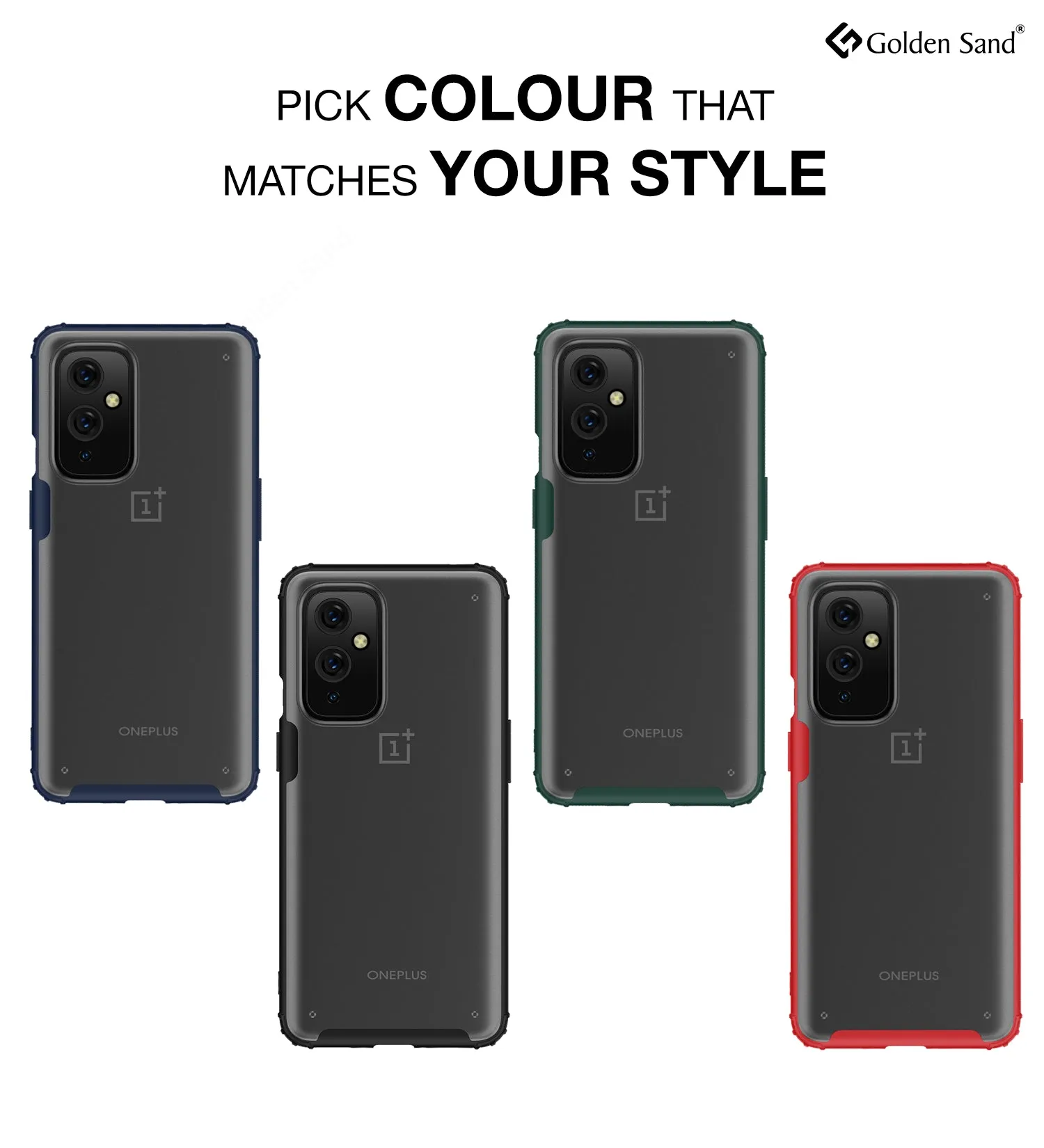 Rugged Frosted Semi Transparent PC Shock Proof Slim Back Cover for OnePlus 9, 6.55 inch, Black