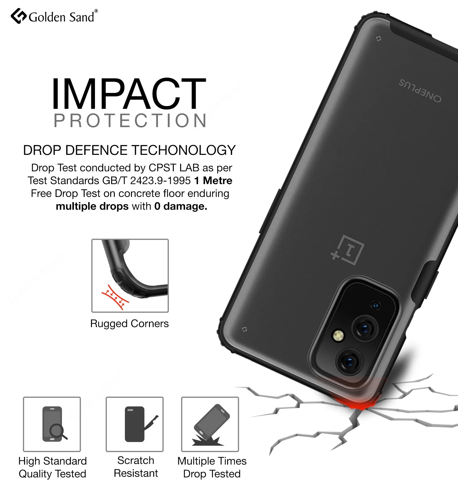 Rugged Frosted Semi Transparent PC Shock Proof Slim Back Cover for OnePlus 9, 6.55 inch, Black